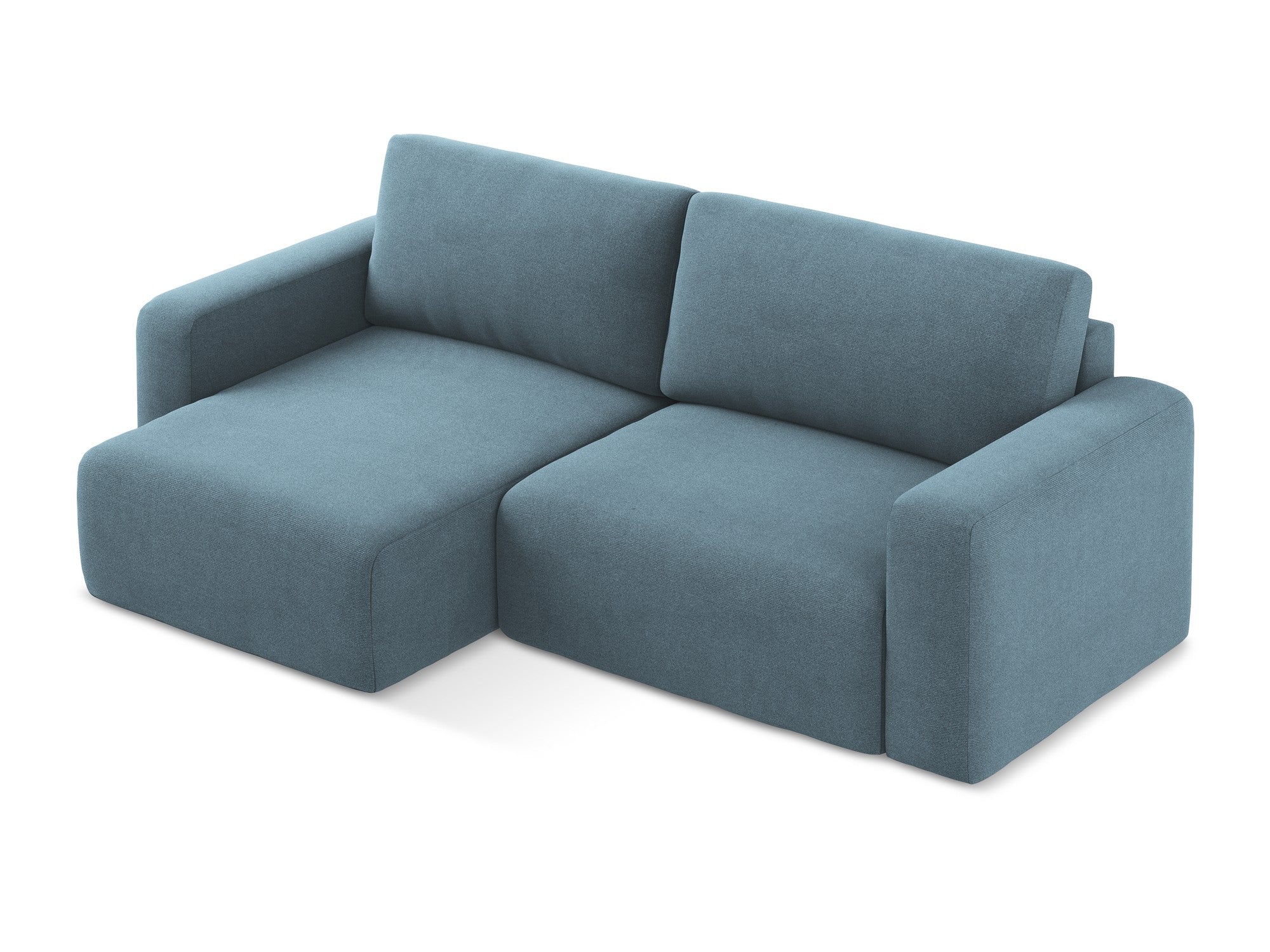 Linksseitige Schlafcouch KONA in Hellblau