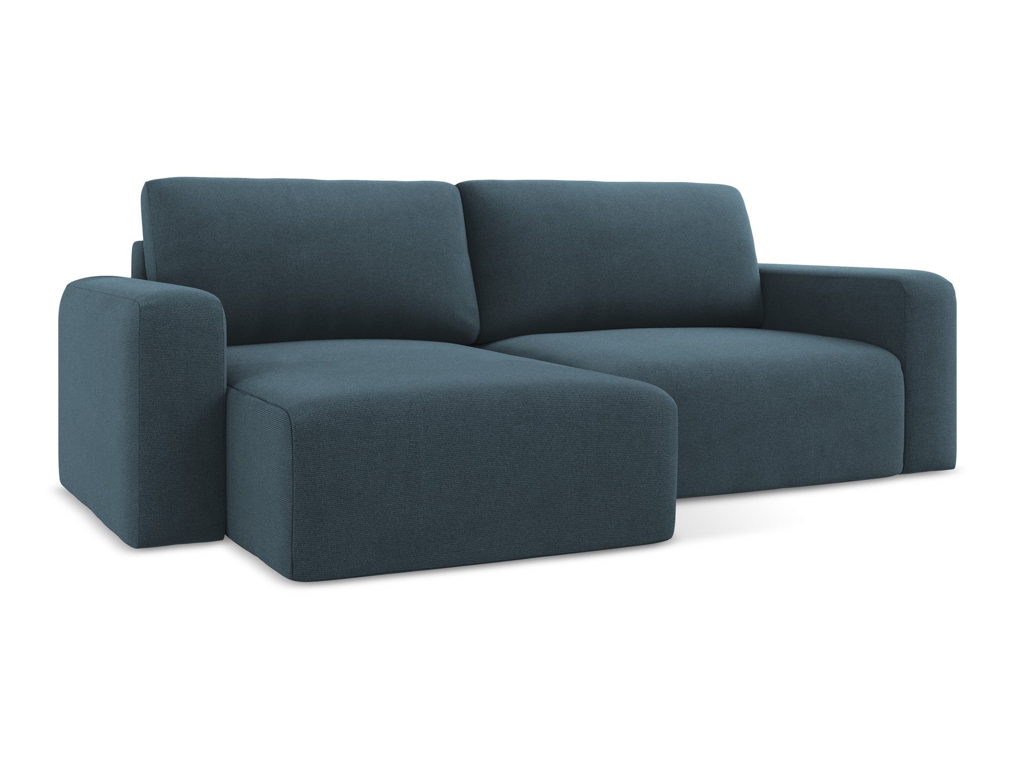 Left-sided corner sofa bed KONA in denim blue
