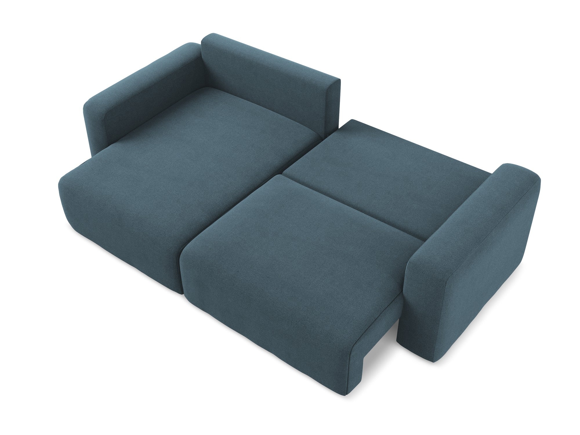Left-sided corner sofa bed KONA in denim blue