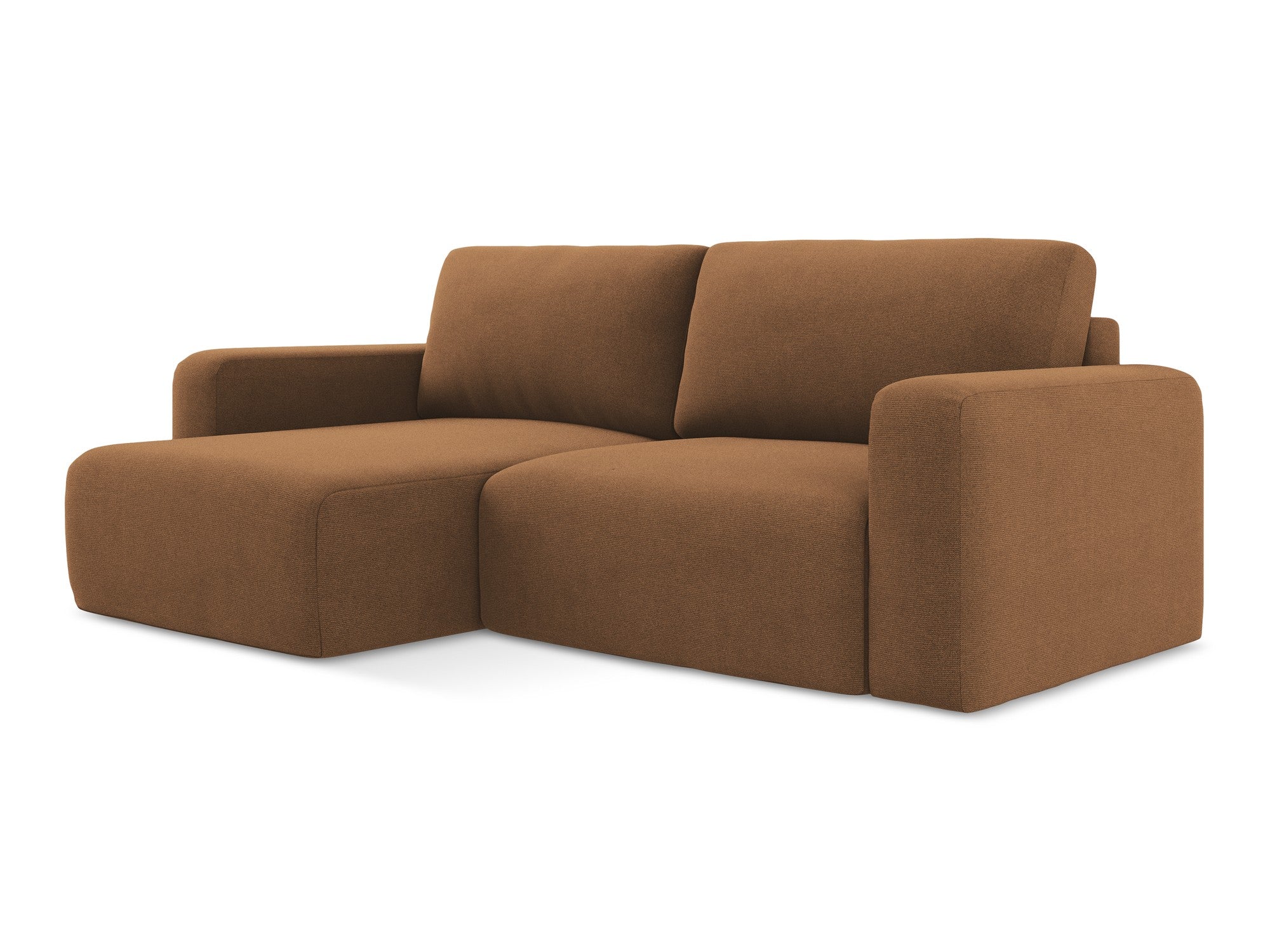 Linksseitige Schlafcouch KONA in Terrakotta