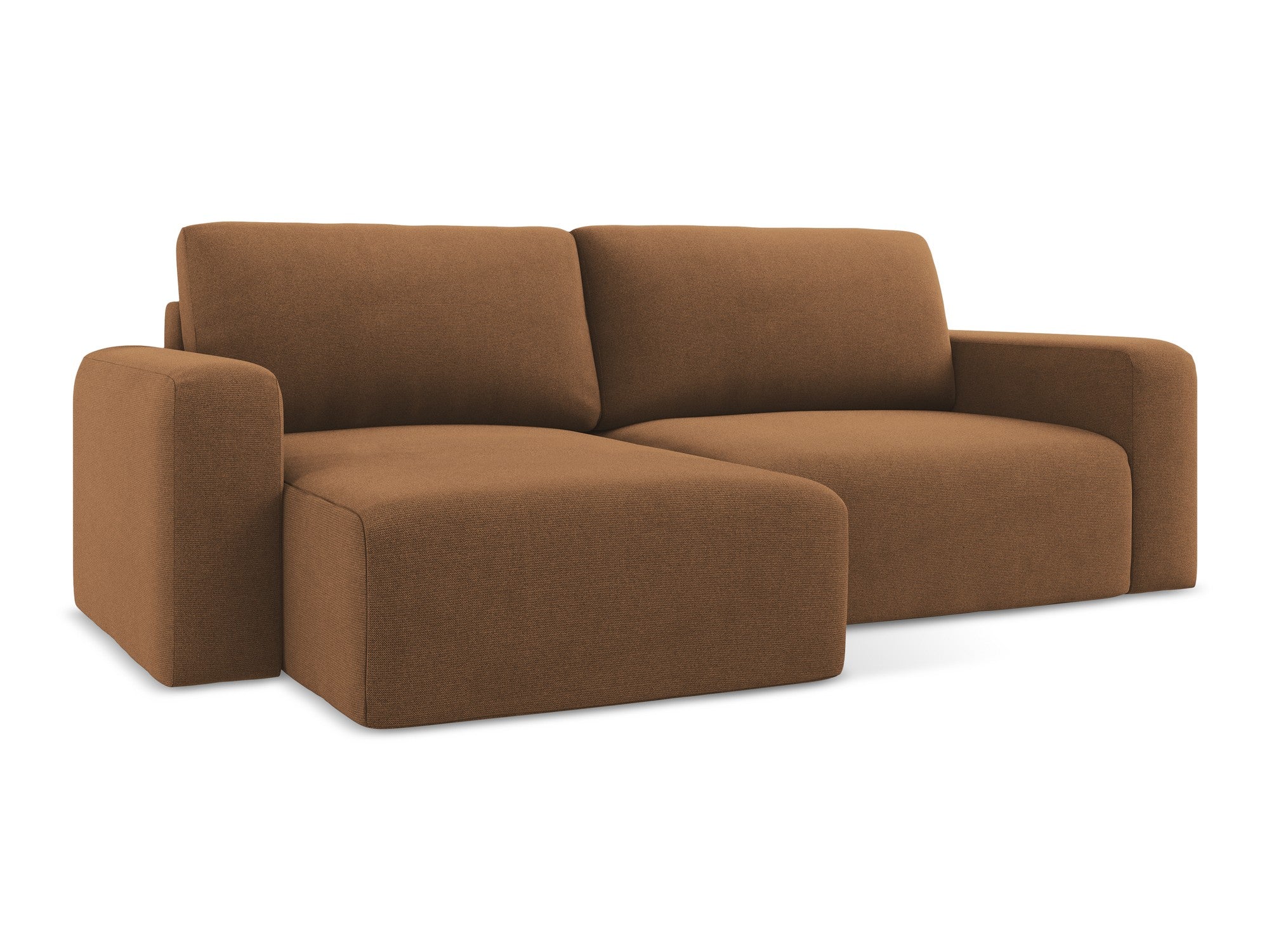 Linksseitige Schlafcouch KONA in Terrakotta