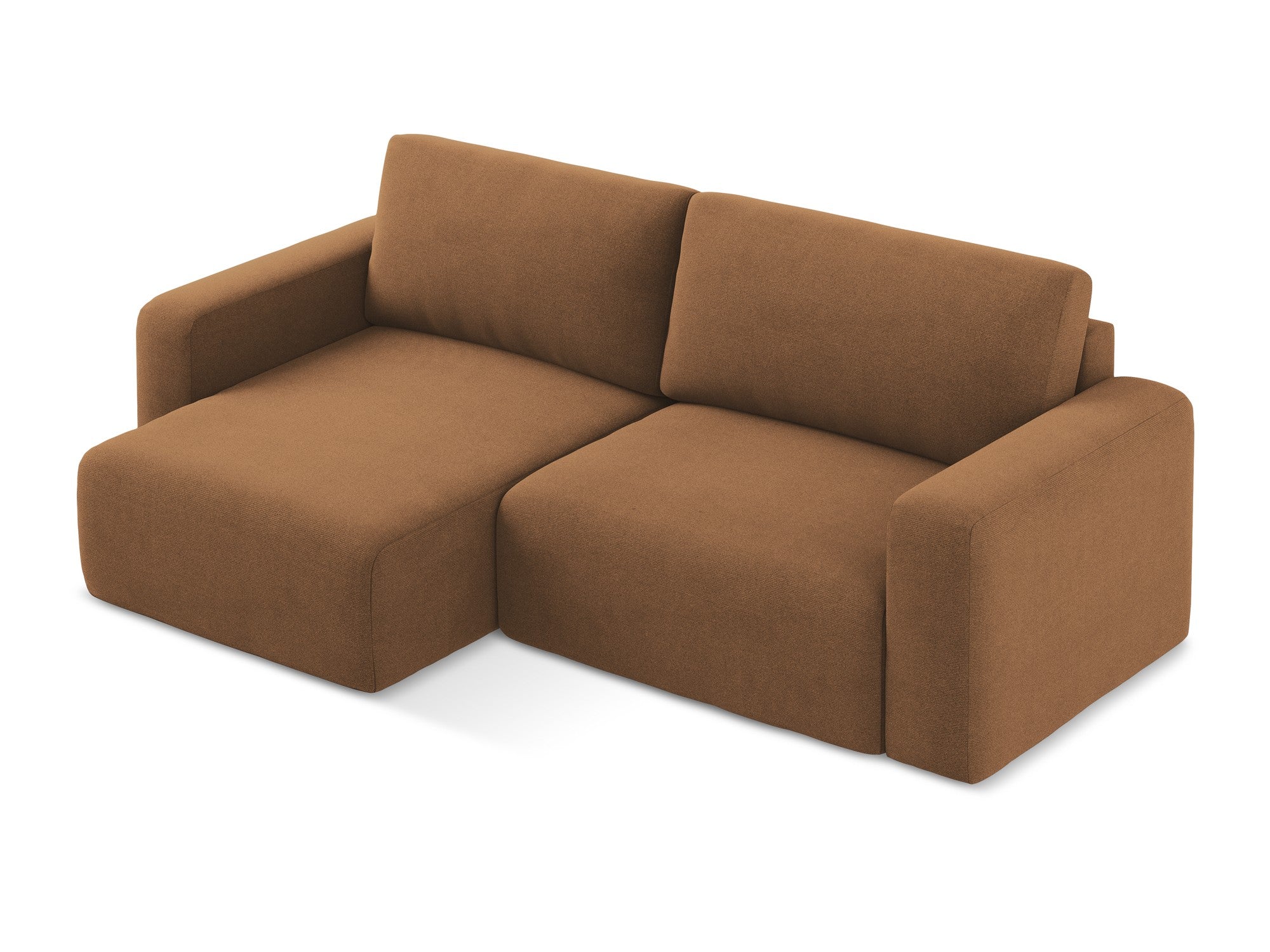 Linksseitige Schlafcouch KONA in Terrakotta
