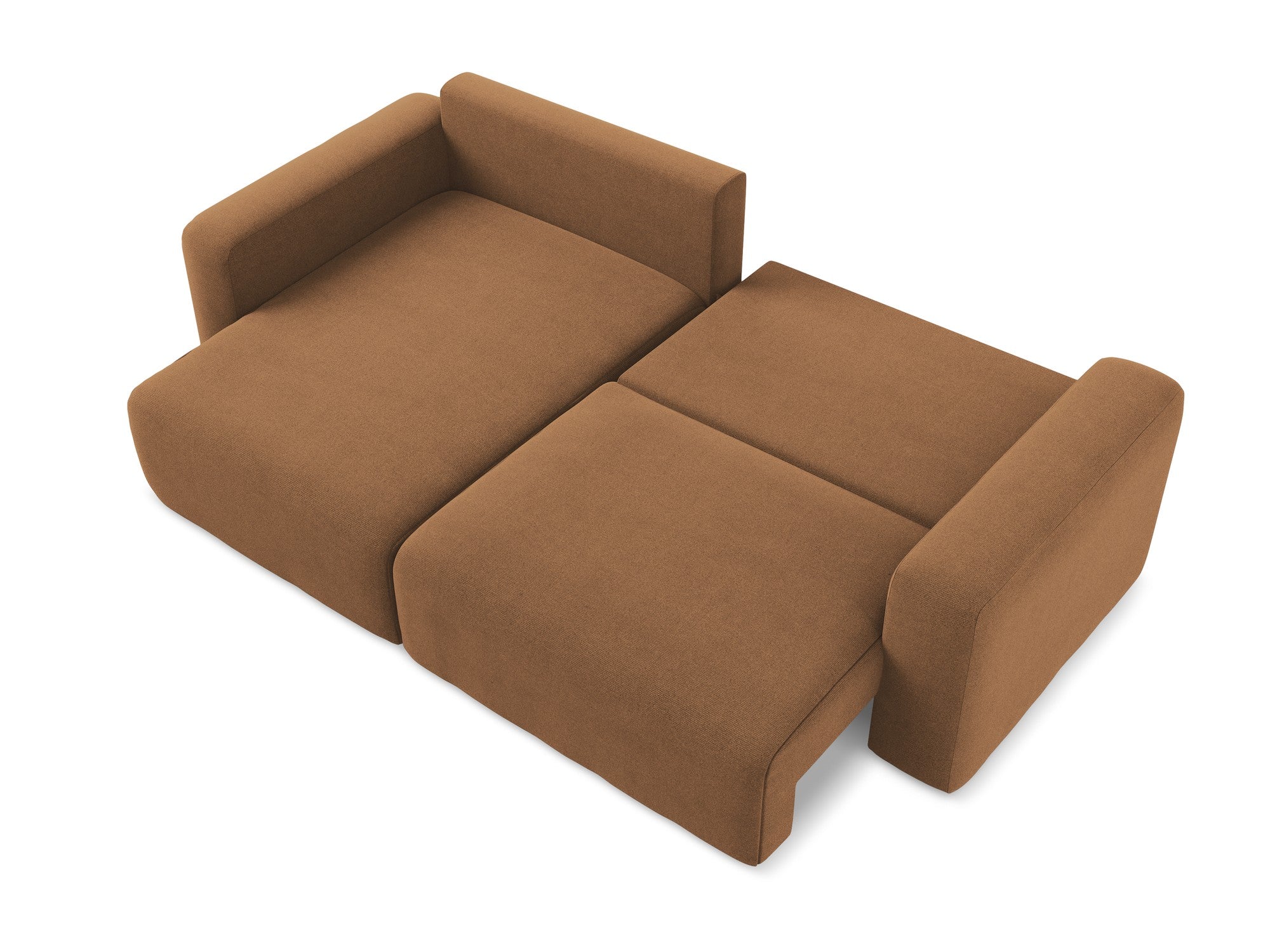 Linksseitige Schlafcouch KONA in Terrakotta