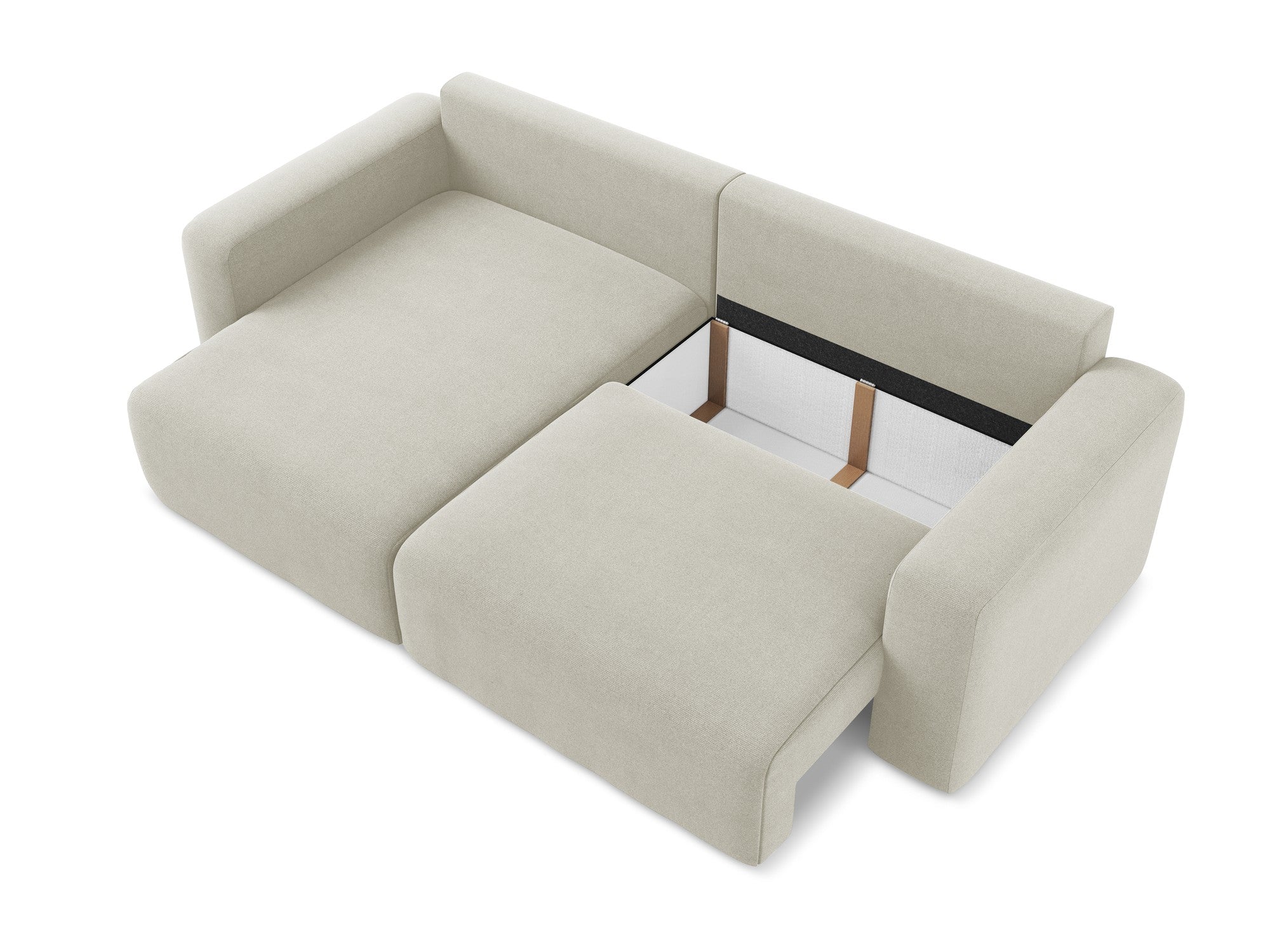 Left-sided corner sofa bed KONA light beige