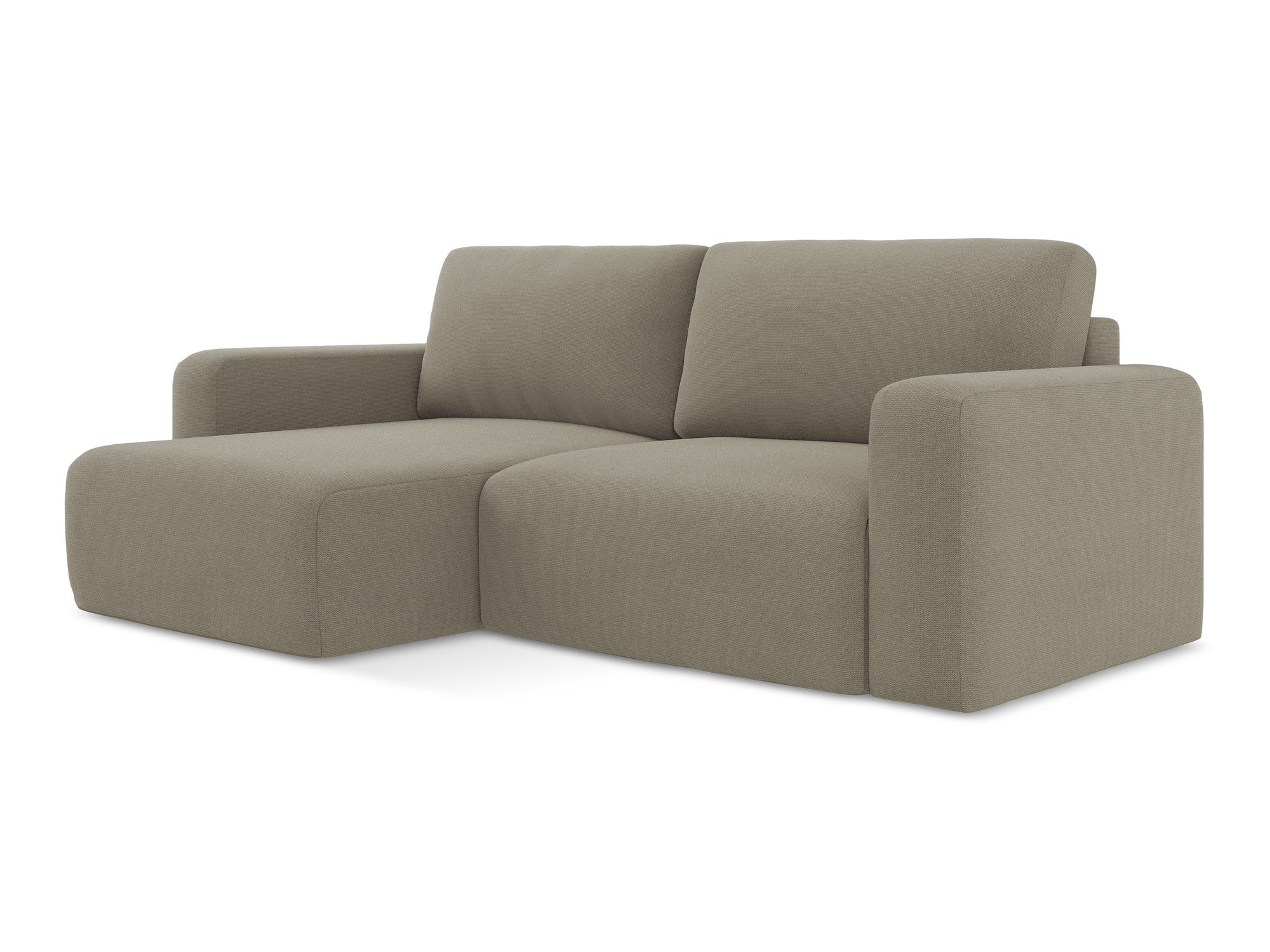 Left-sided corner sofa bed KONA in dark beige