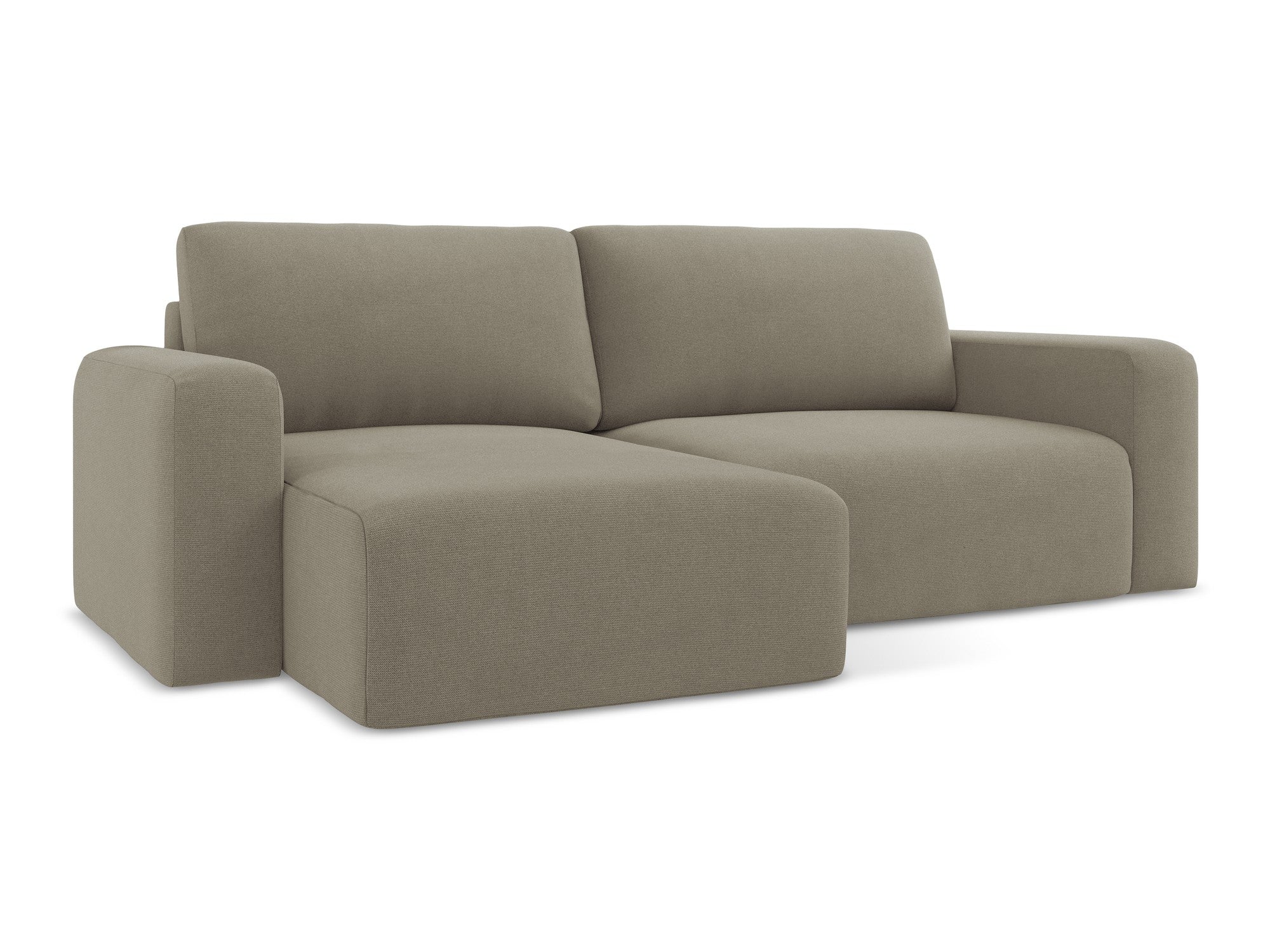 Left-sided corner sofa bed KONA in dark beige