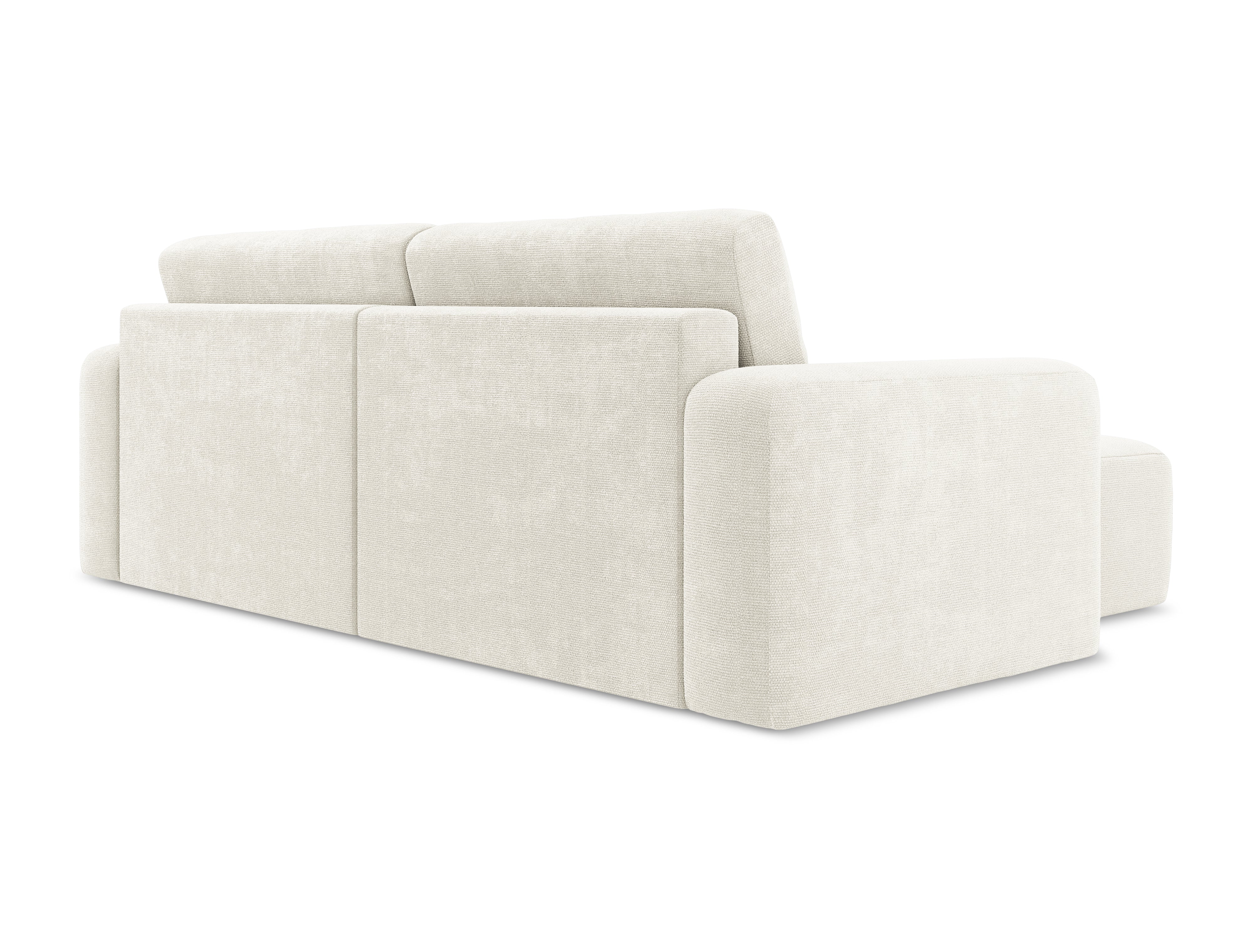 Linksseitige Schlafcouch KONA in weißem Chenille