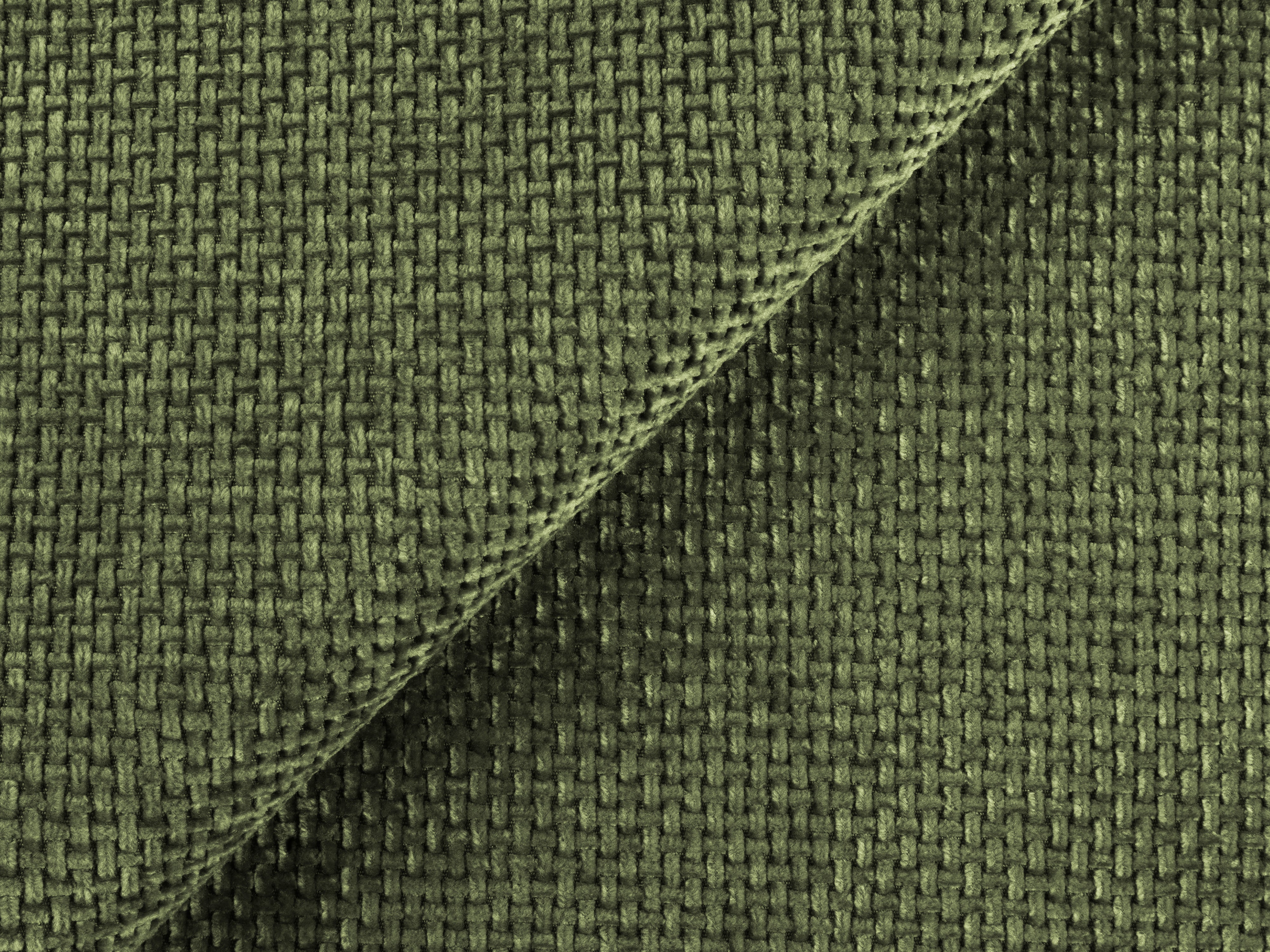 Linksseitige Schlafcouch KONA in grünem Chenille