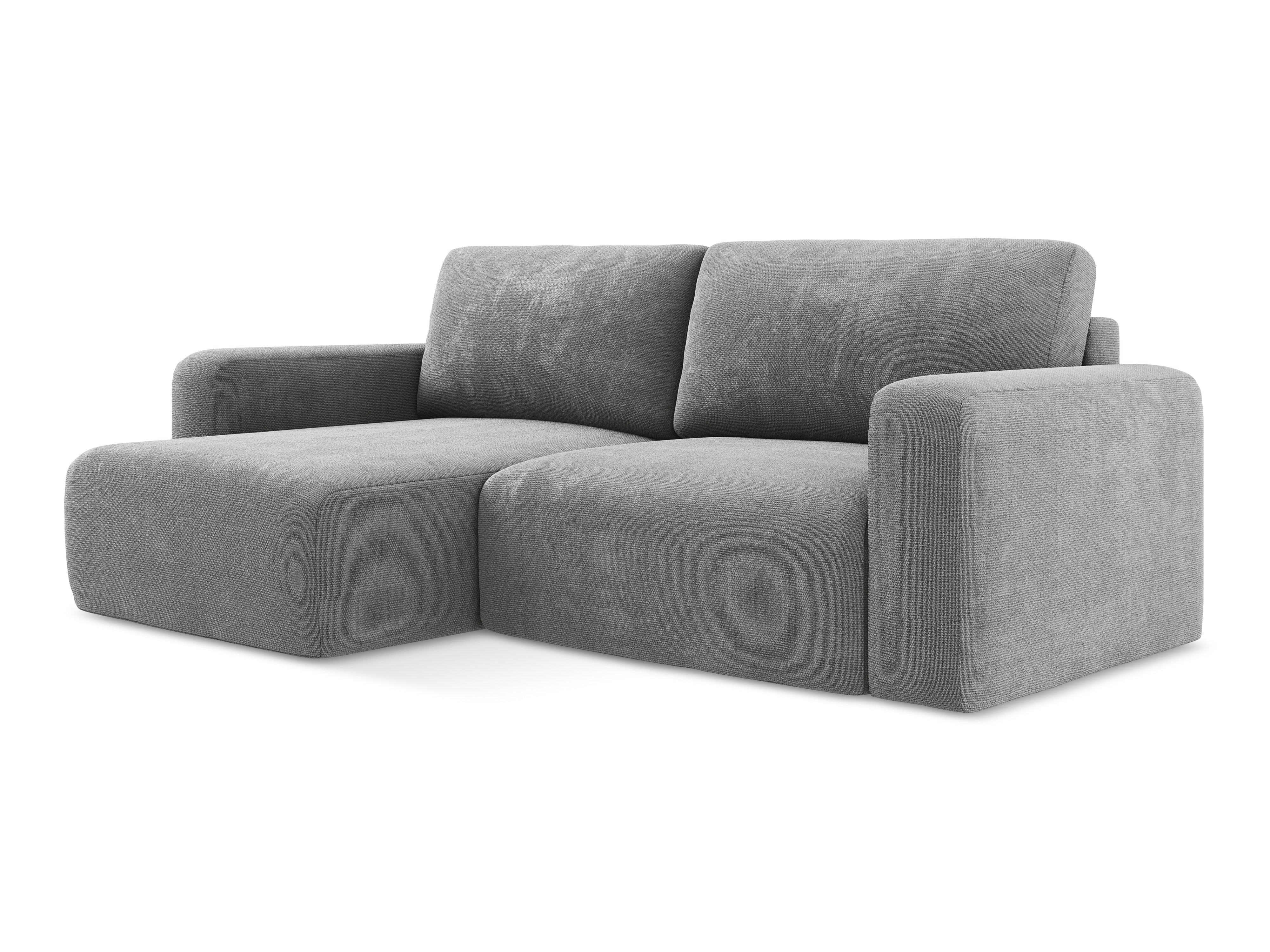 Linksseitige Schlafcouch KONA in grauem Chenille