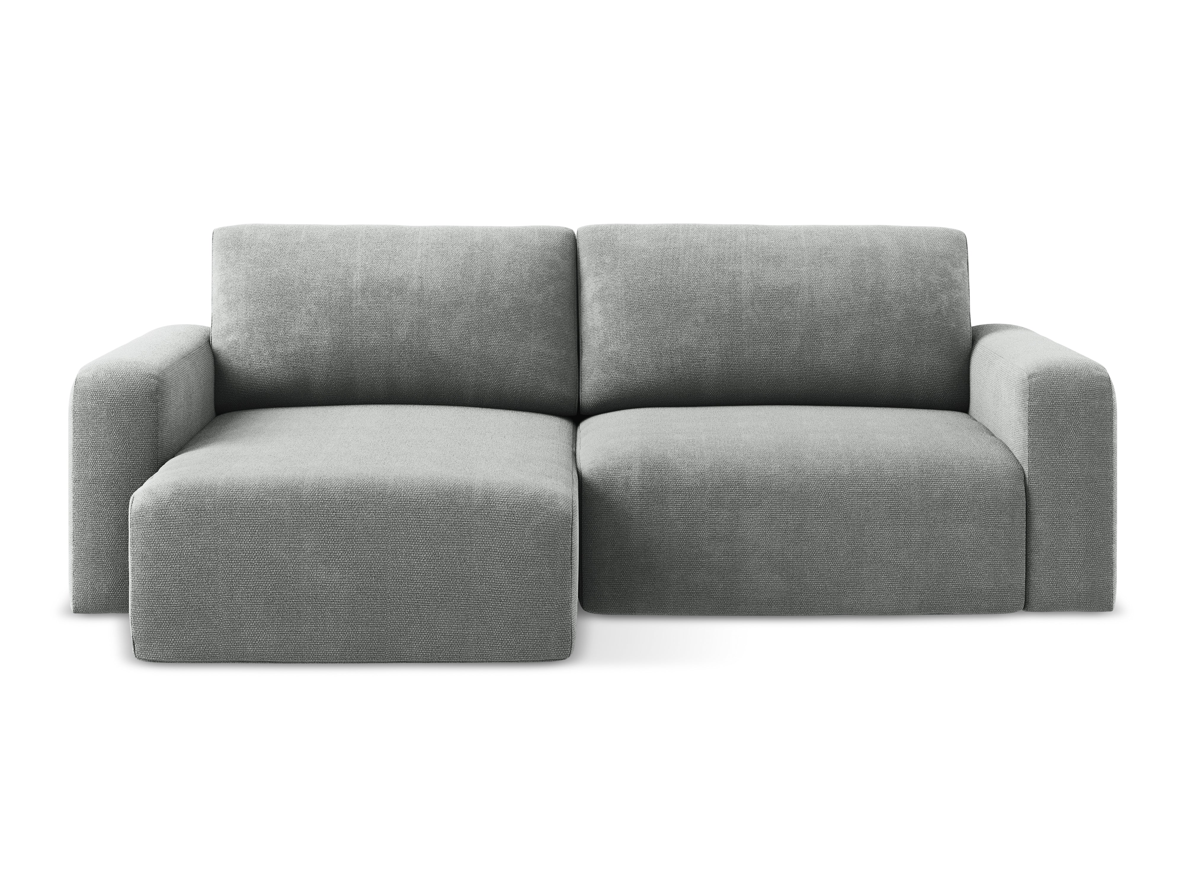Linksseitige Schlafcouch KONA in grauem Chenille