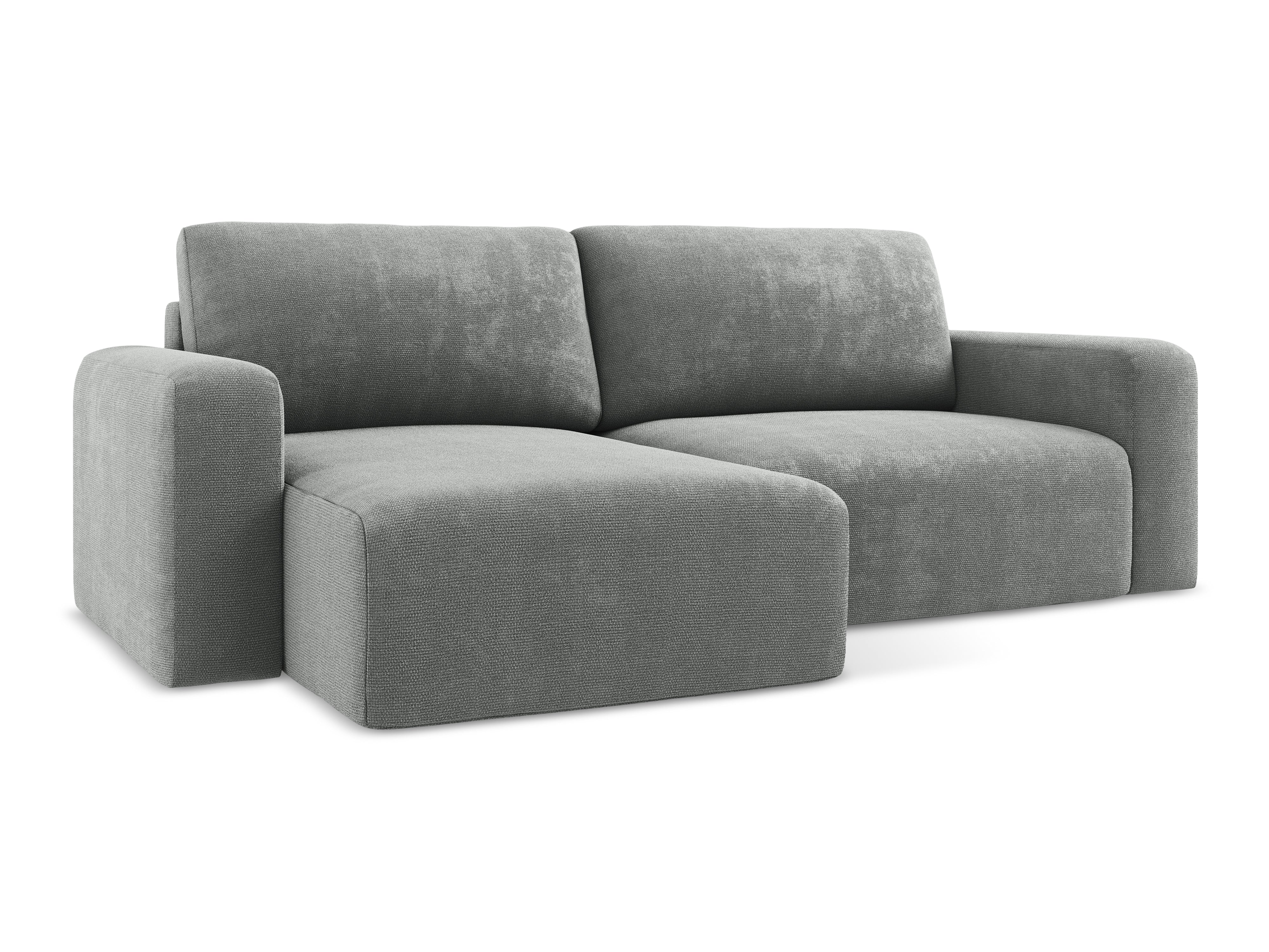 Linksseitige Schlafcouch KONA in grauem Chenille