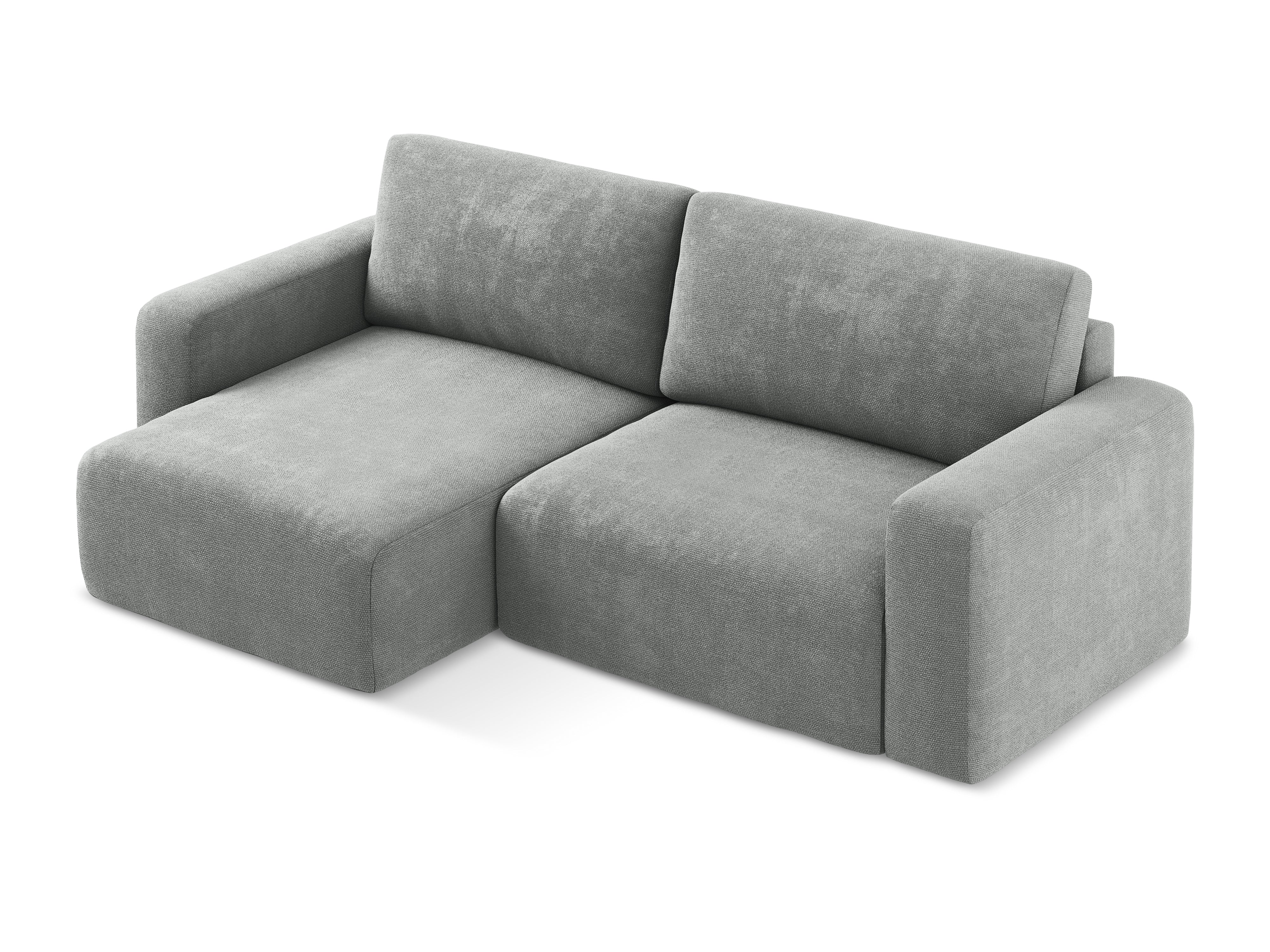 Linksseitige Schlafcouch KONA in grauem Chenille