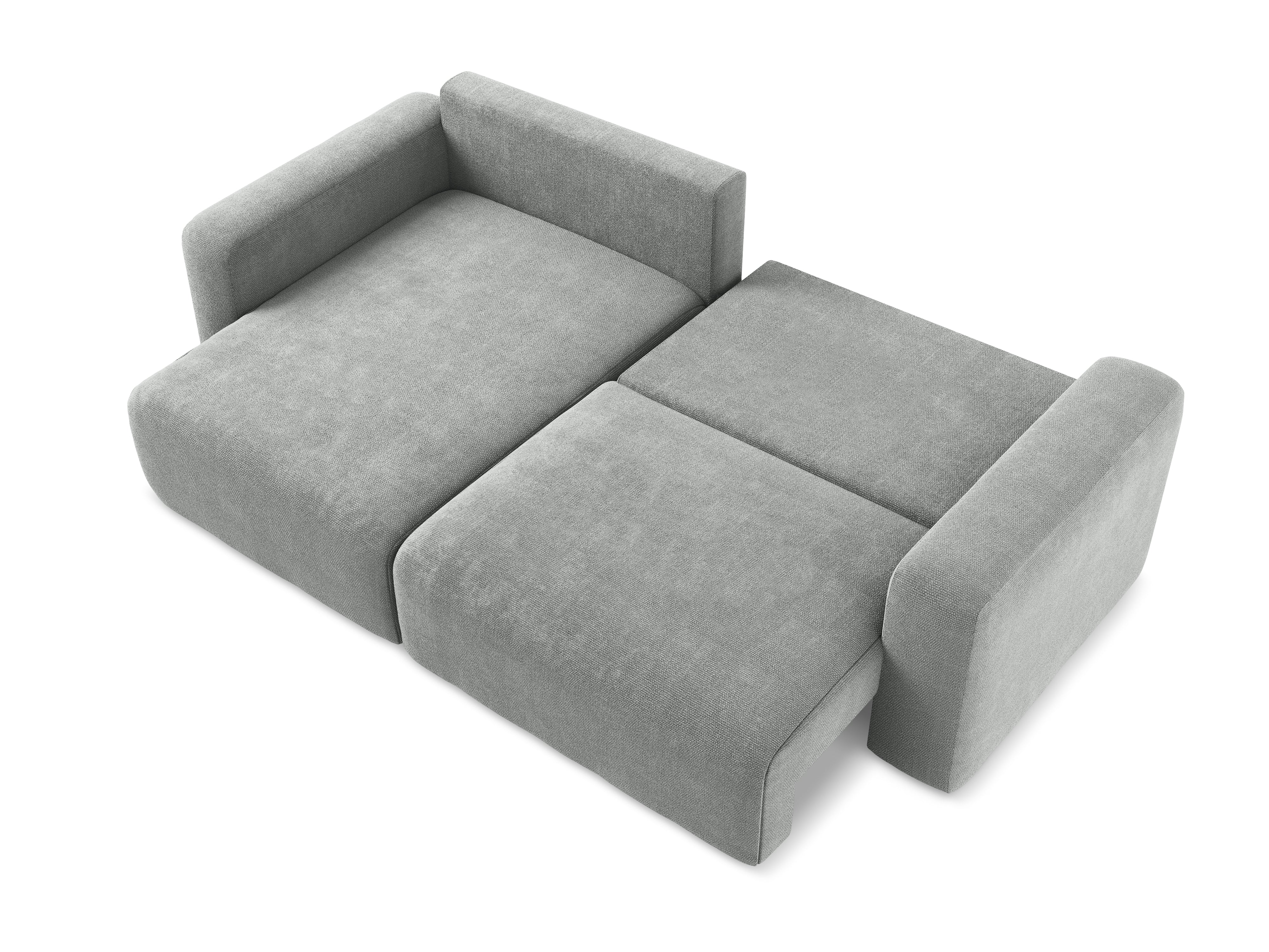 Linksseitige Schlafcouch KONA in grauem Chenille