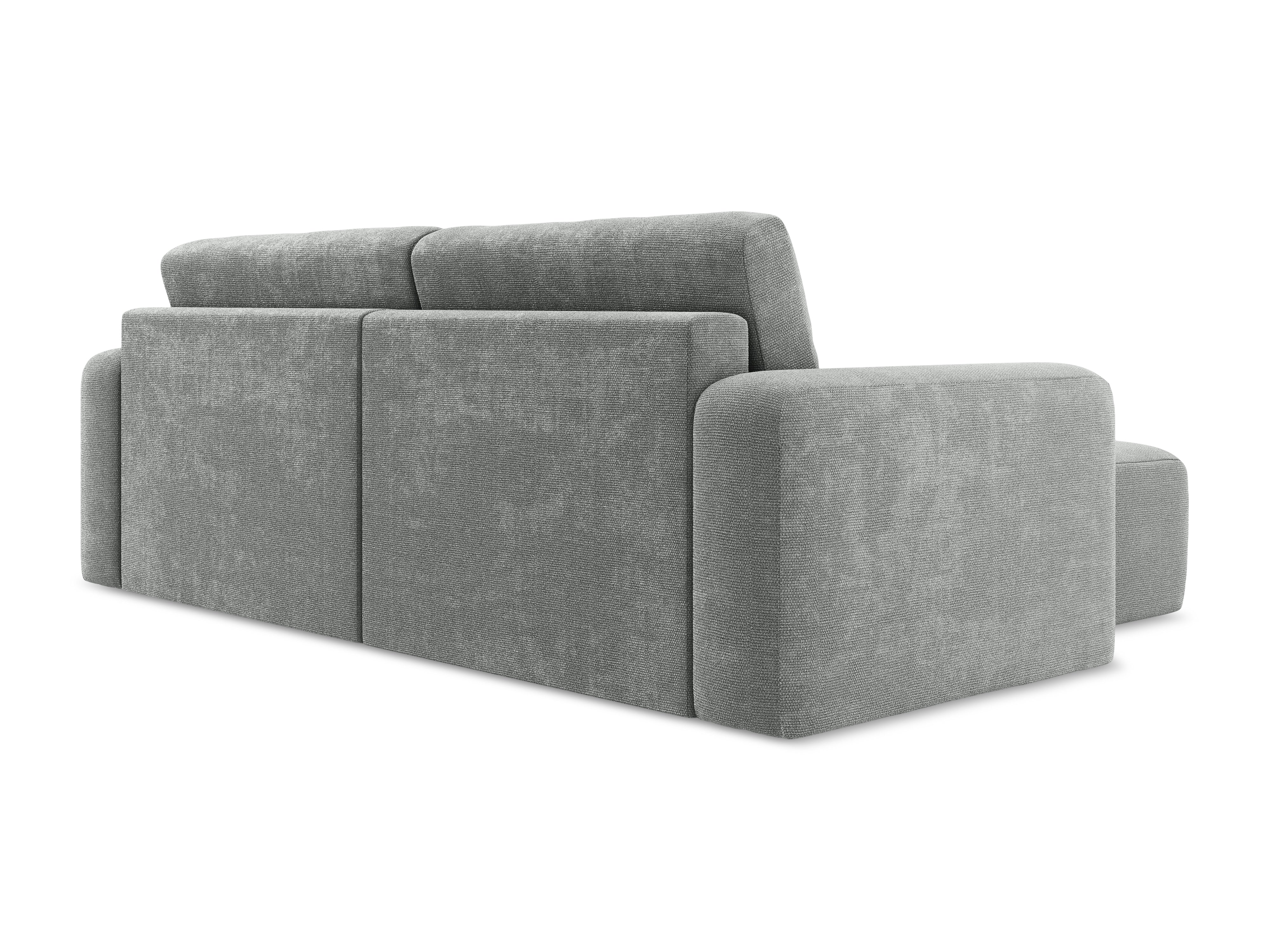 Linksseitige Schlafcouch KONA in grauem Chenille
