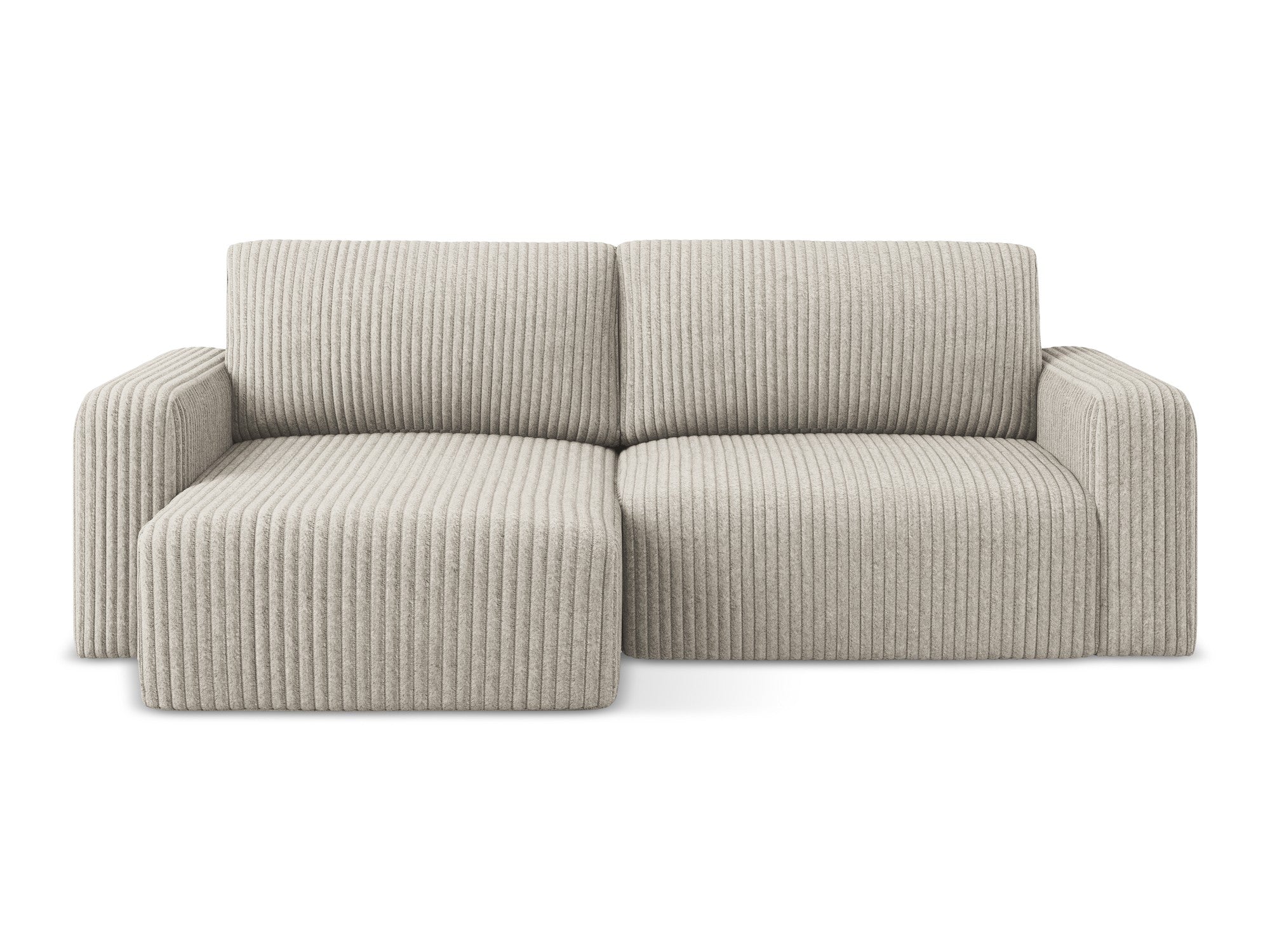 Left-sided corner sofa bed KONA in dark beige corduroy