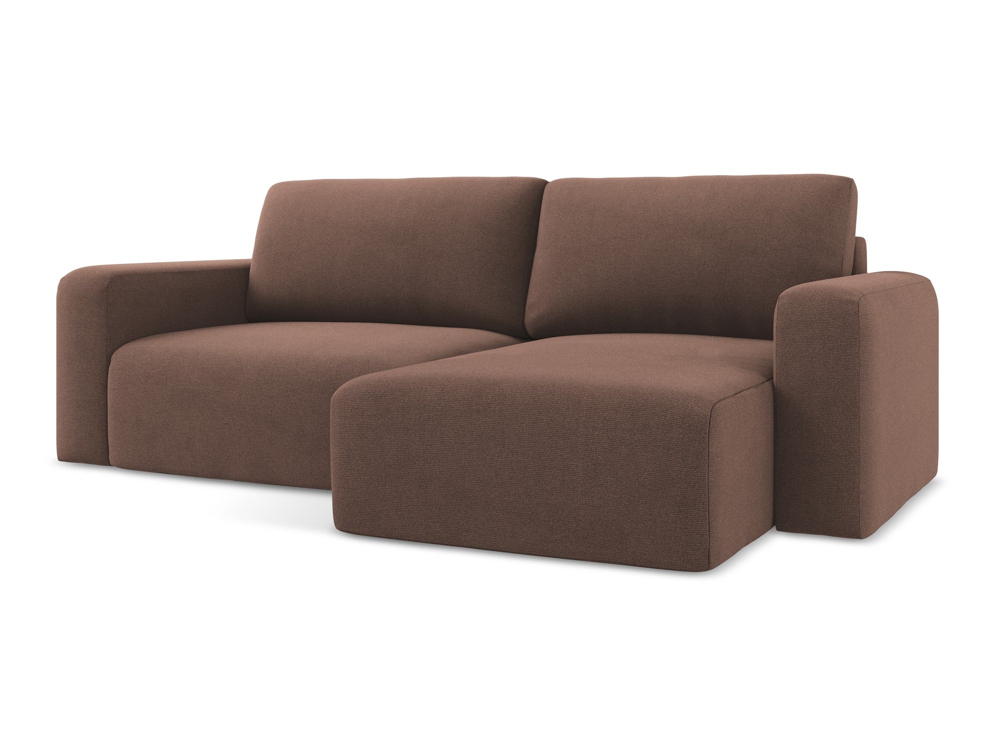 Rechtsseitige Schlafcouch KONA in gedämpftem Rosa
