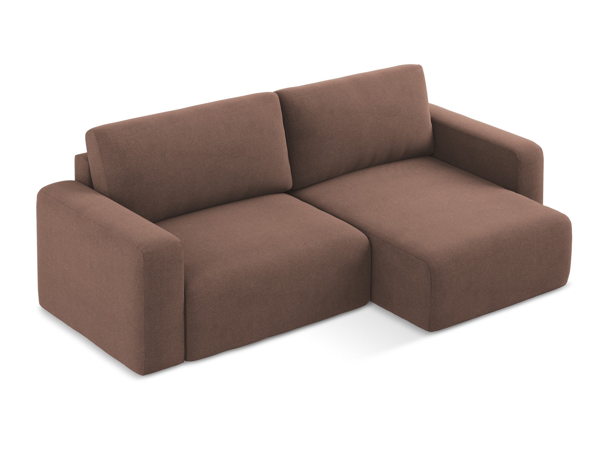 Rechtsseitige Schlafcouch KONA in gedämpftem Rosa