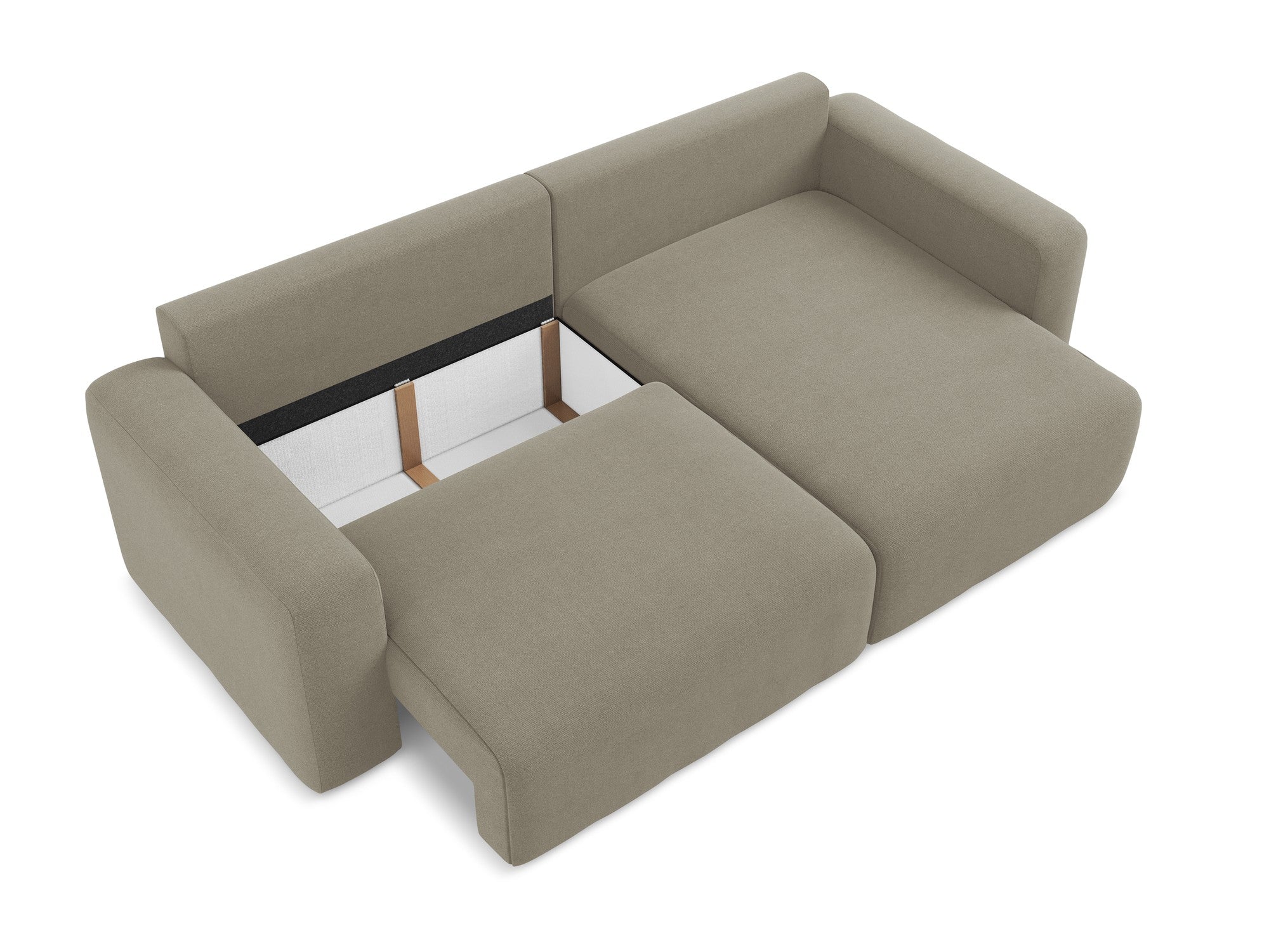 Right-sided corner sofa bed KONA in dark beige
