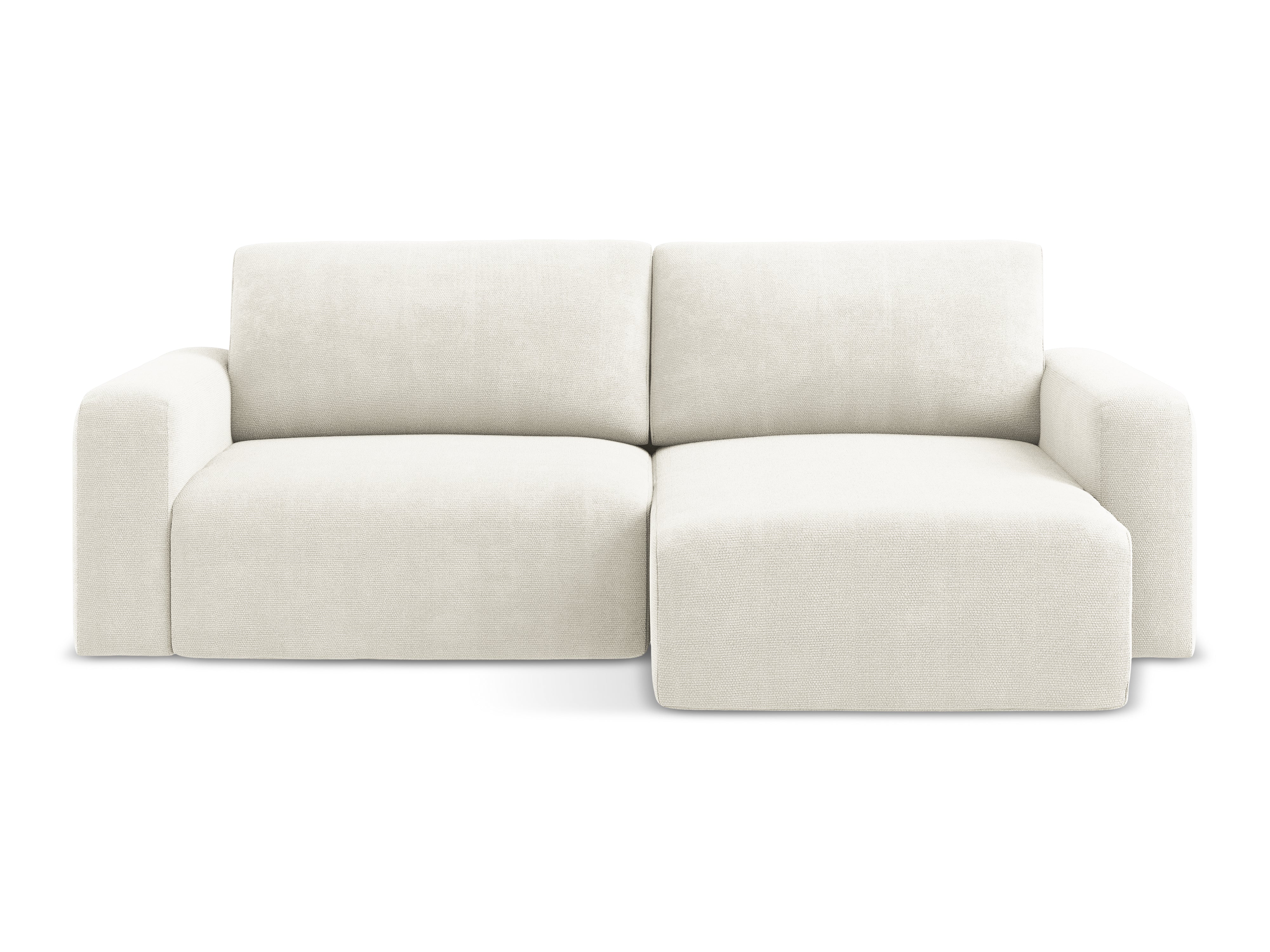 Right-facing corner sofa bed KONA white chenille