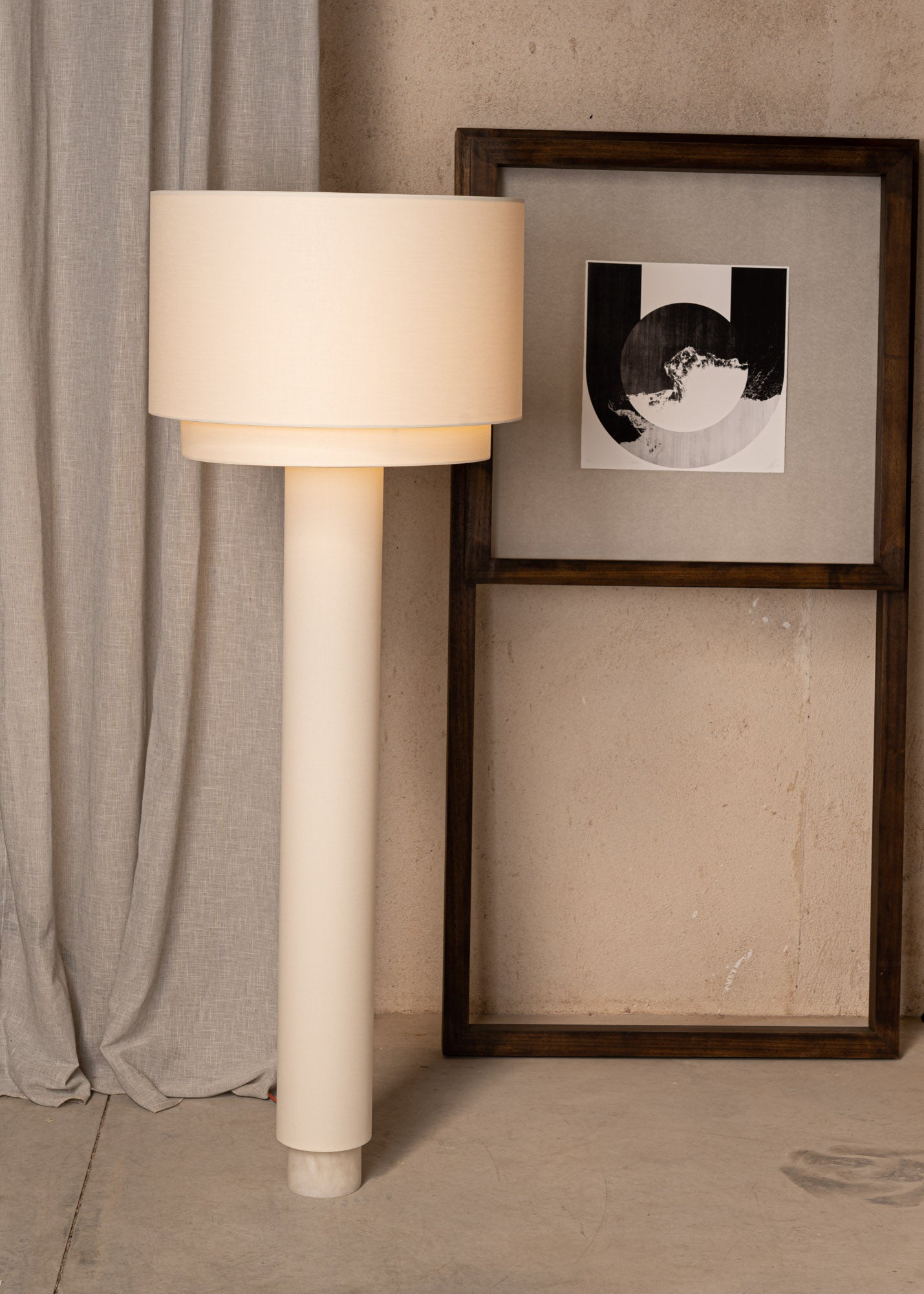 Stehlampe KOLUMNO weißer Alabaster