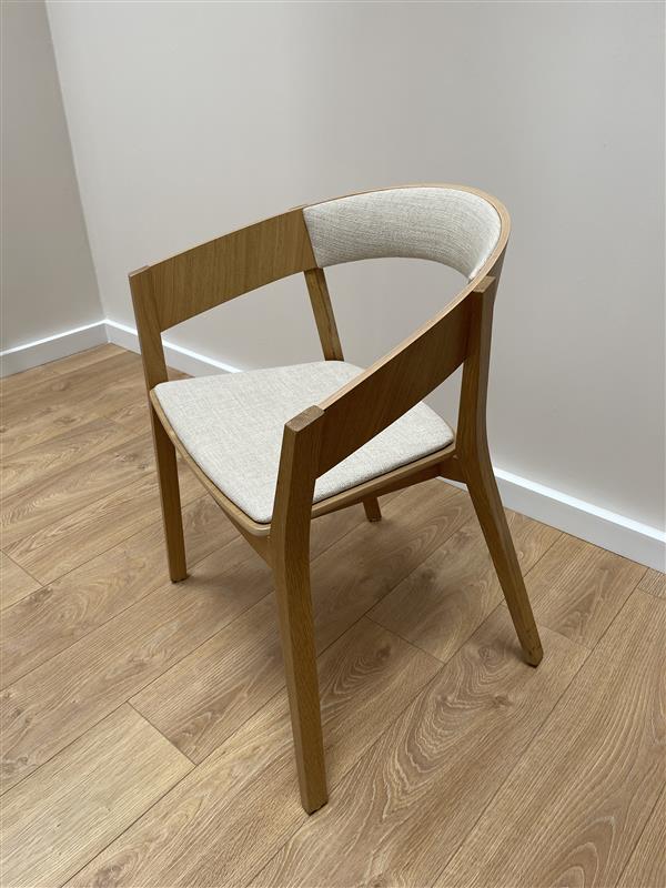 ARCHER B-4801 chair in light beige with an oak base - display model