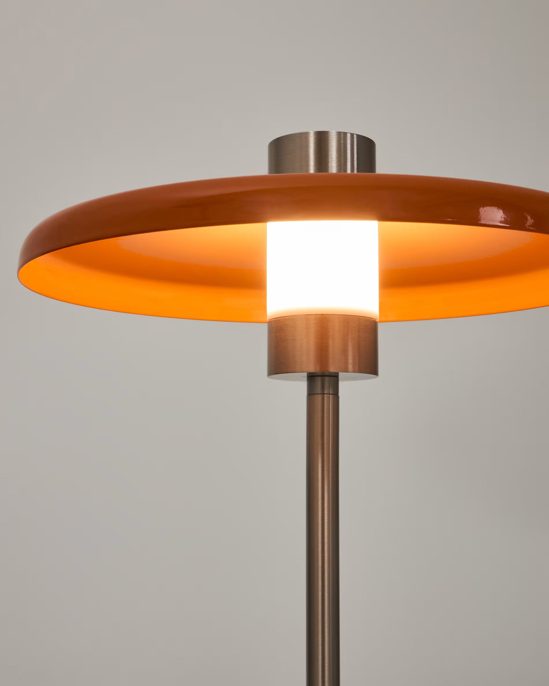 NUVIRA Floor Lamp Orange with Silver Base