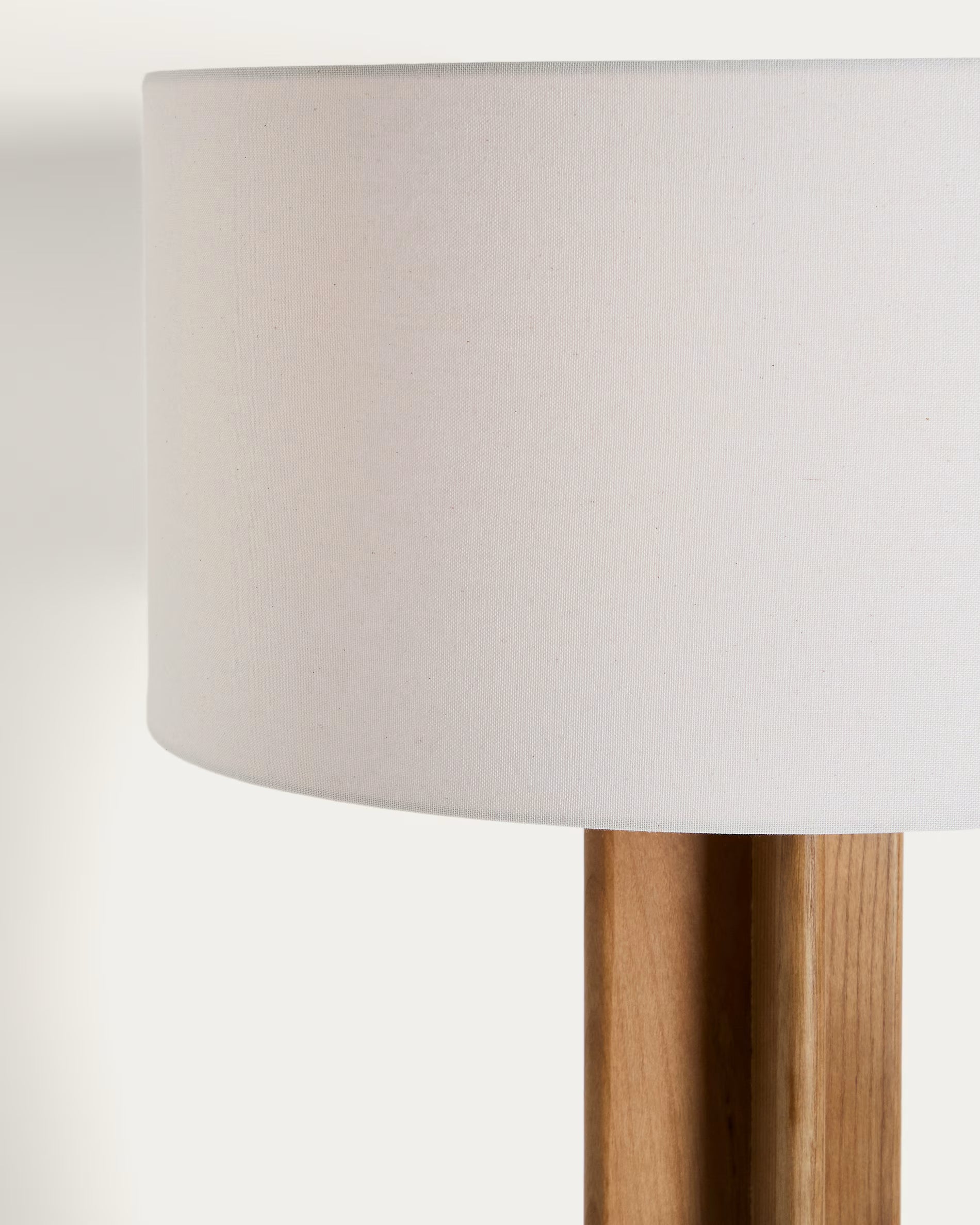 NIANI Gray Floor Lamp with Wooden Base