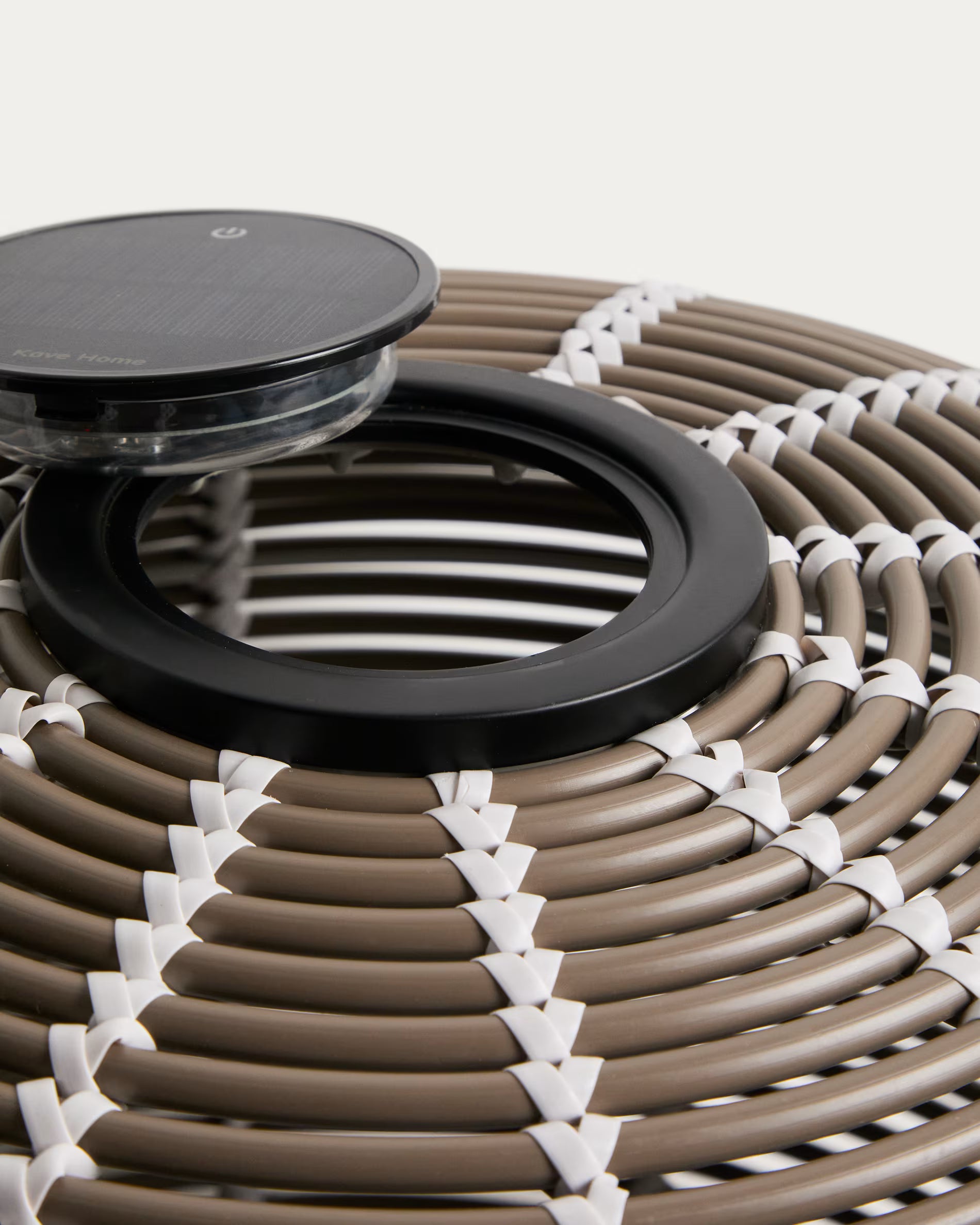 Solar-Gartenlampe GAROINA taupe synthetischer Rattan
