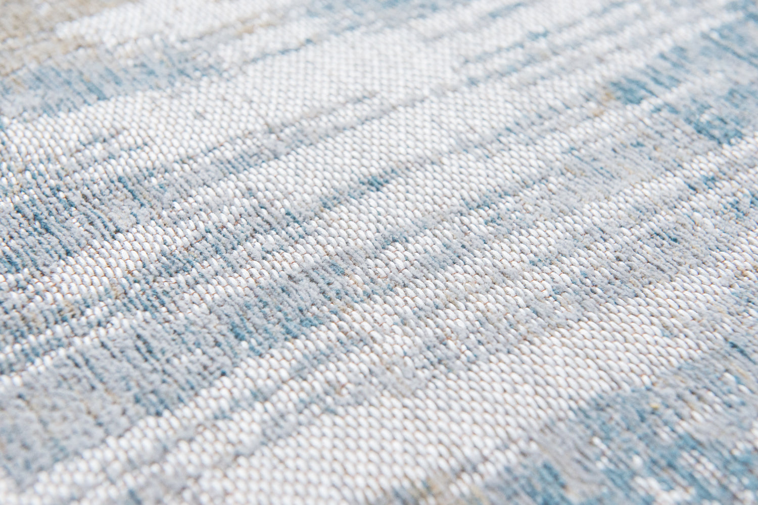 Runde Teppichstreifen Long Island Blue Beige-blau