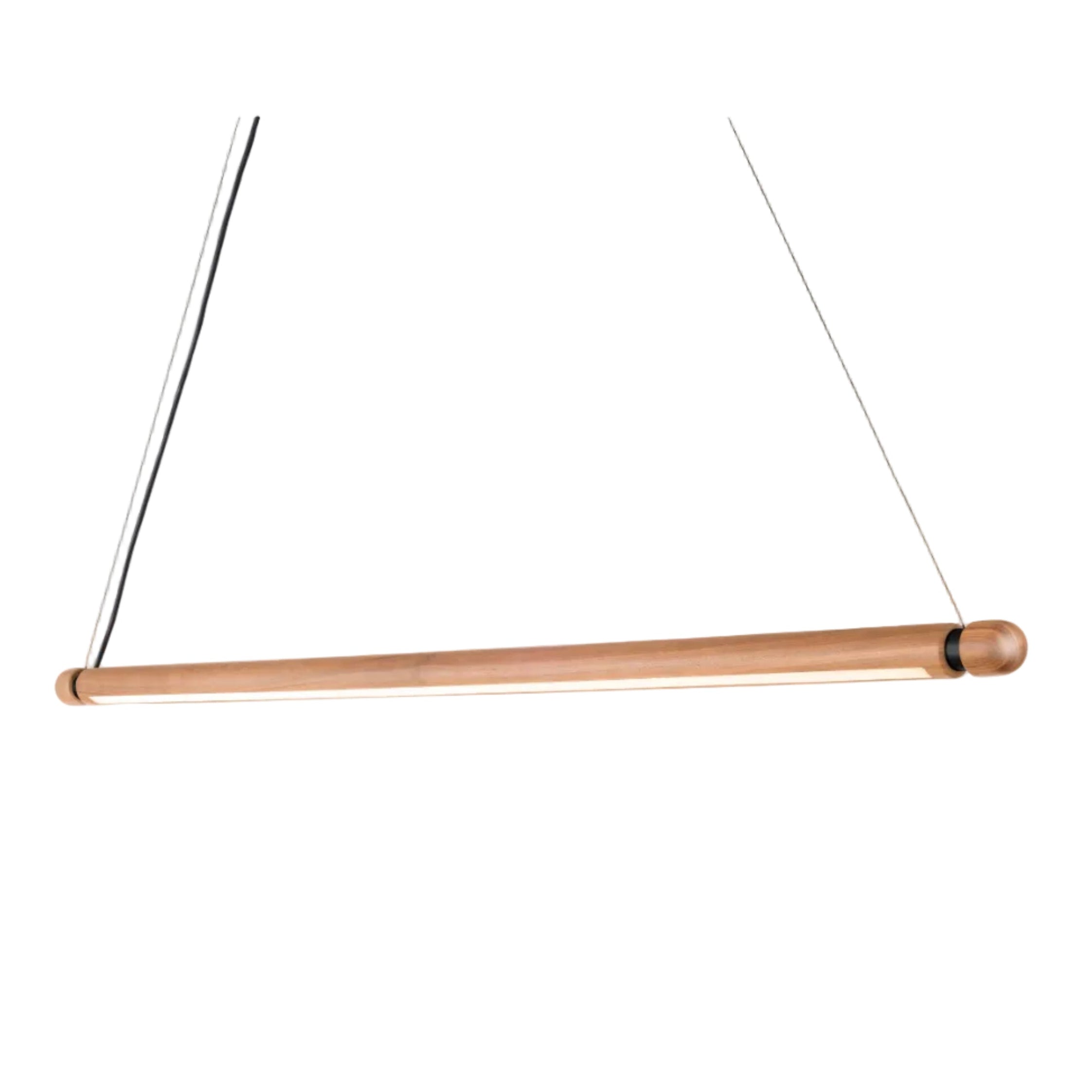 LINEA H Pendant Lamp in Oak Wood with Graphite Finish
