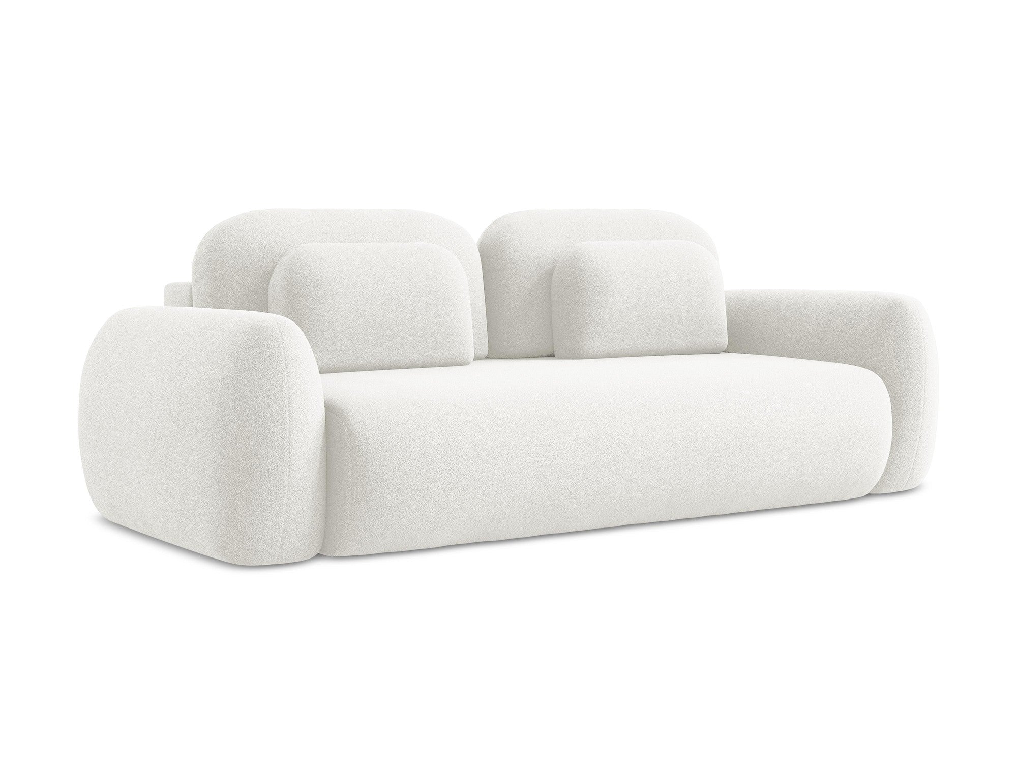 3-Seater Sofa with Sleeping Function LOHI White Boucle