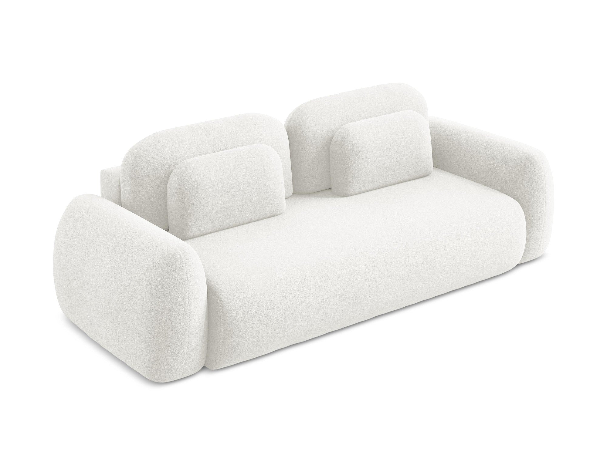 3-Seater Sofa with Sleeping Function LOHI White Boucle