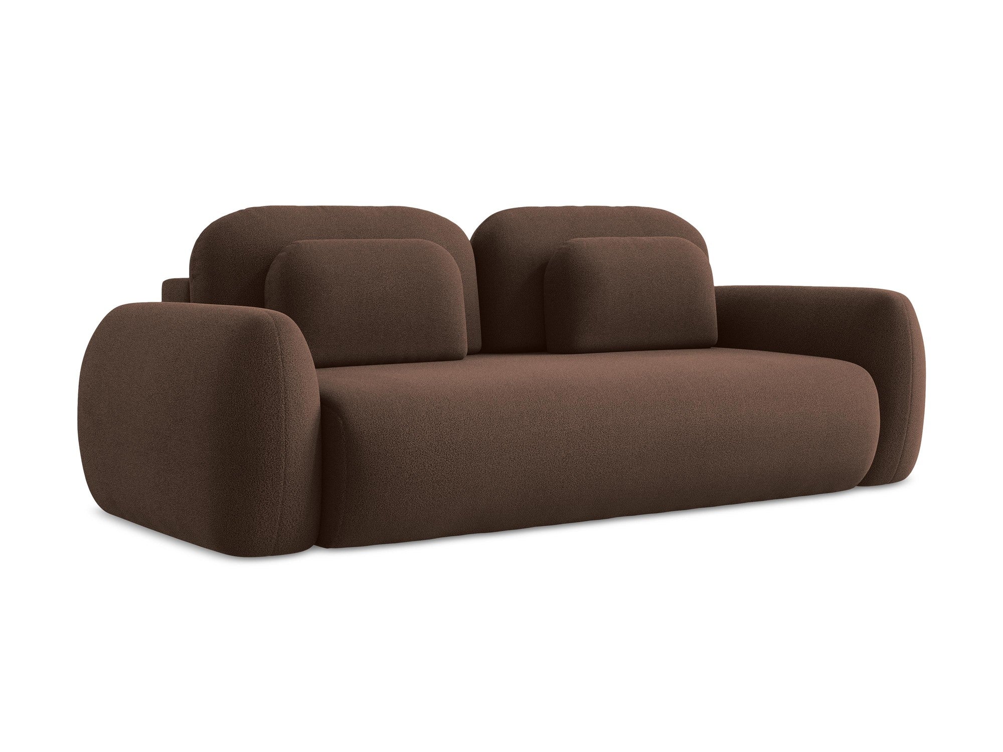 Sofa für 3 Personen mit Schlaf-Funktion LOHI braunes Boucle