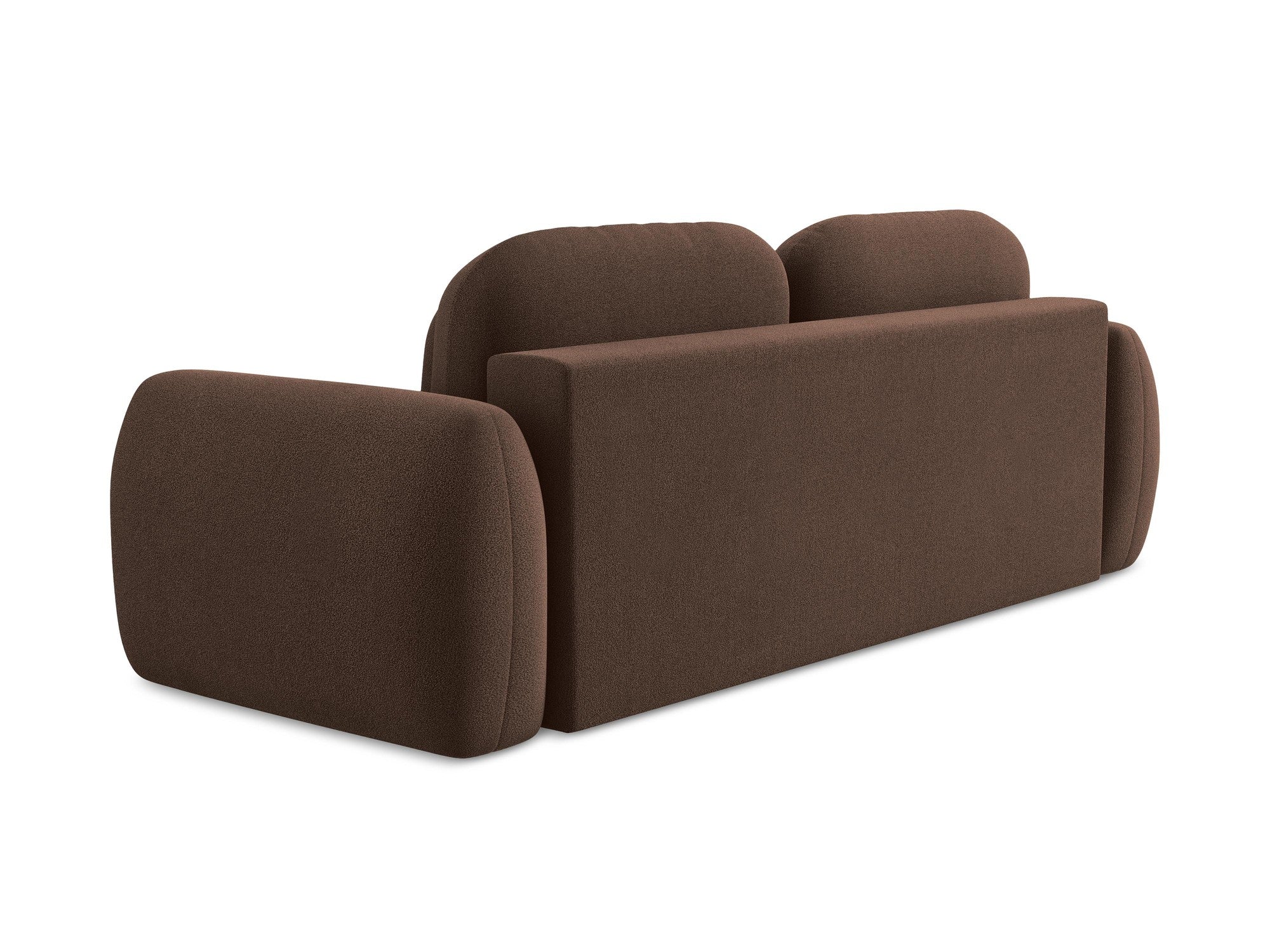 Sofa für 3 Personen mit Schlaf-Funktion LOHI braunes Boucle
