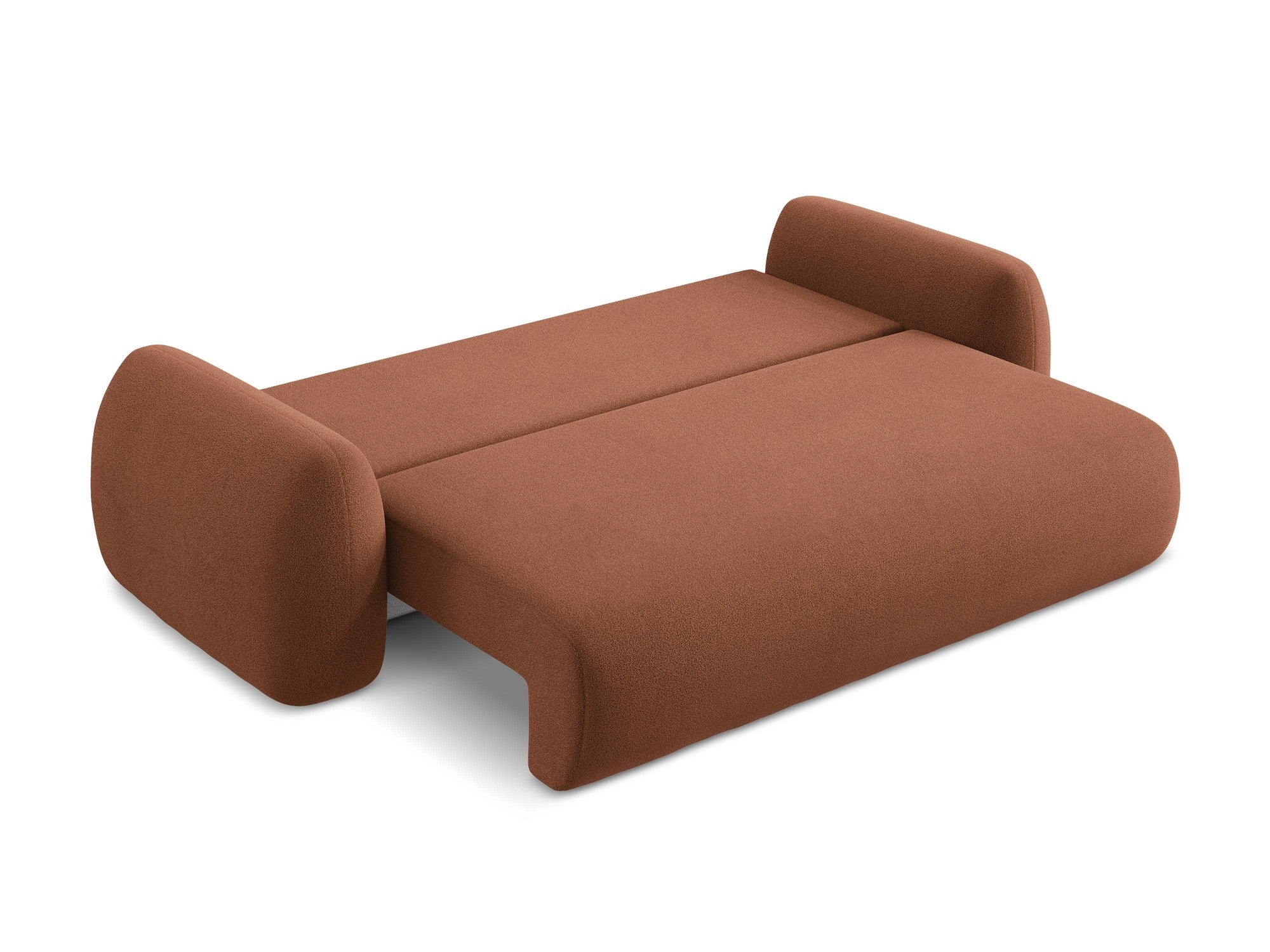 3-Seater Sofa with Sleeping Function LOHI Terracotta Boucle
