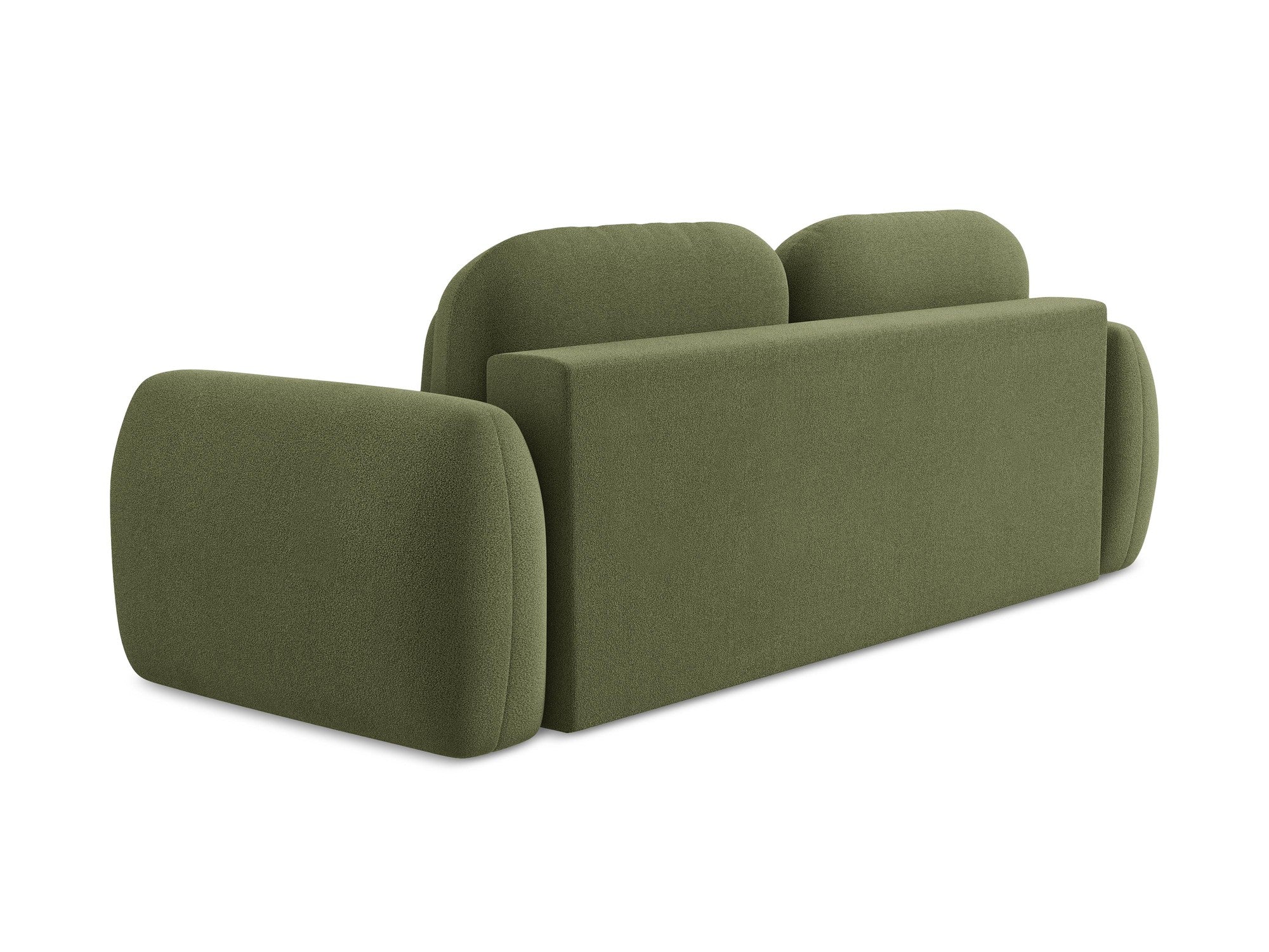 Sofa für 3 Personen mit Schlaf-Funktion LOHI in grünem Boucle