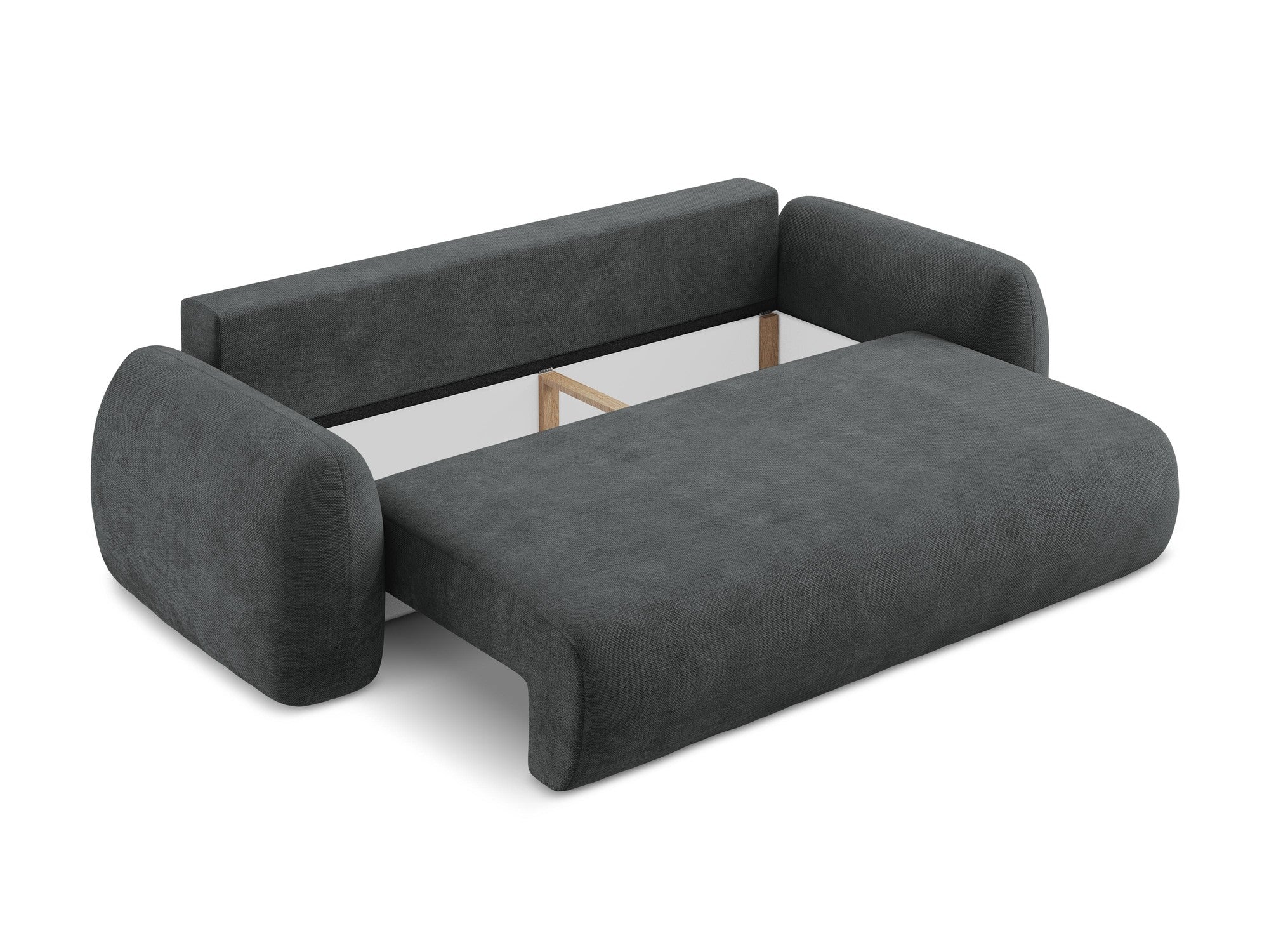 3-Seater Sofa with Sleeping Function LOHI Dark Gray Chenille