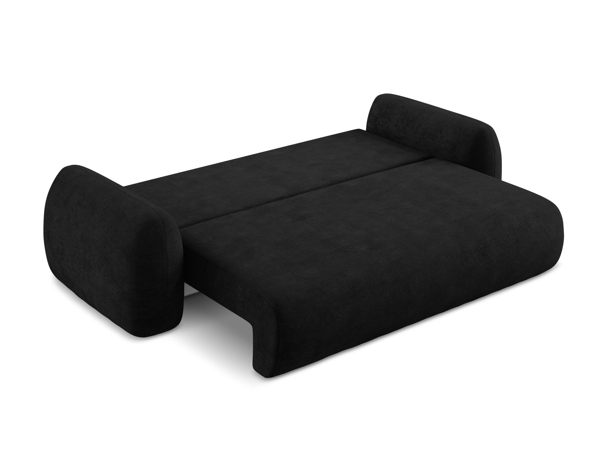 3-Seater Sofa with Sleeping Function LOHI Black Chenille