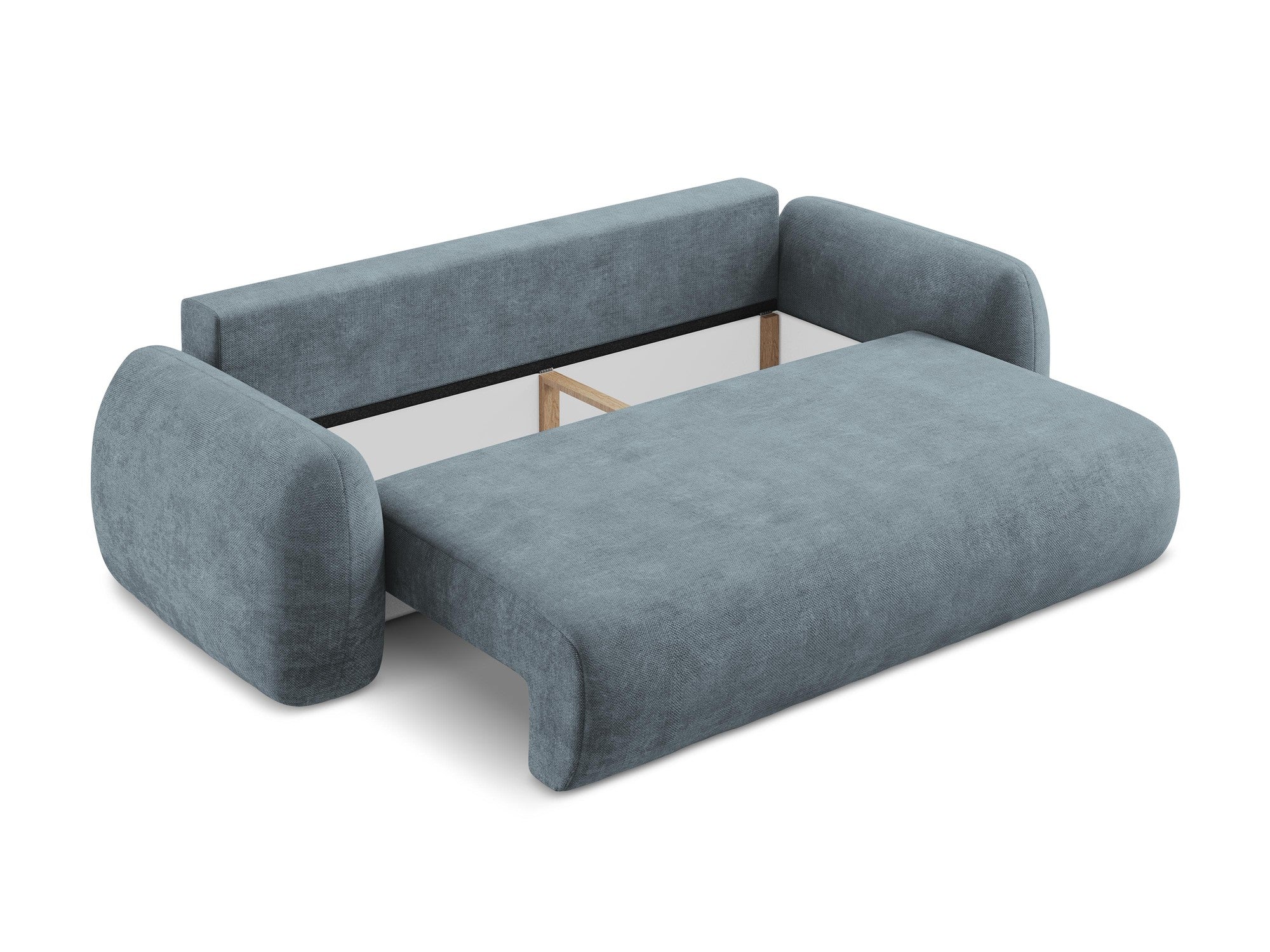 3-Seater Sofa with Sleeping Function LOHI Denim Blue Chenille