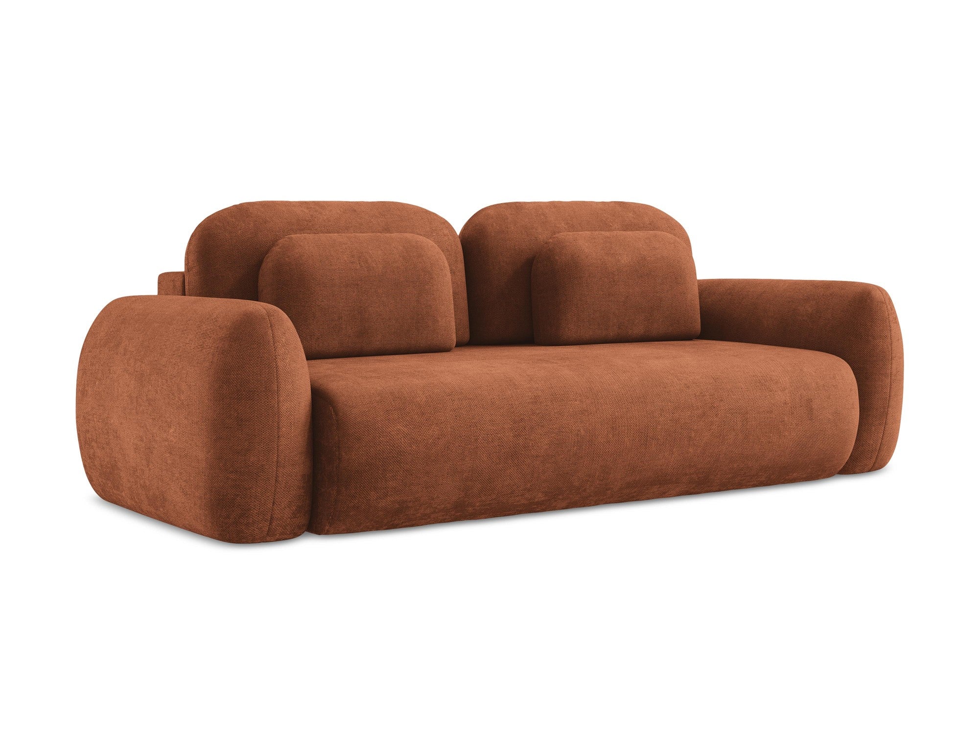 3-Seater Sofa with Sleeping Function LOHI Terracotta Chenille