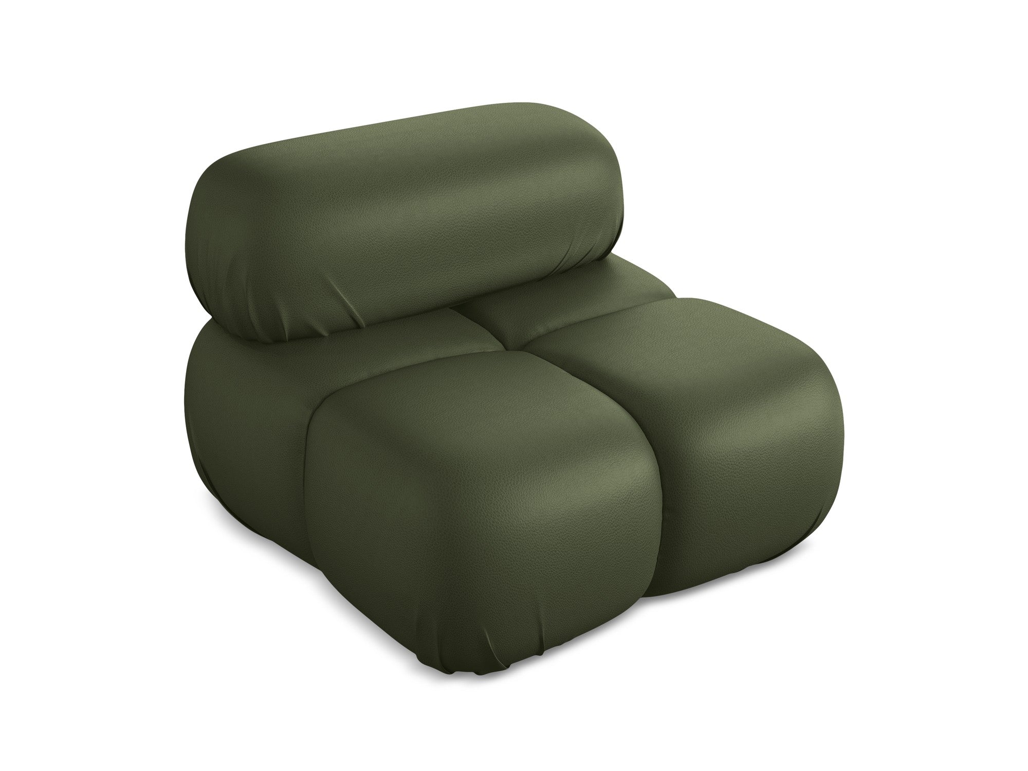 Armchair / module LOKUA dark green eco-leather