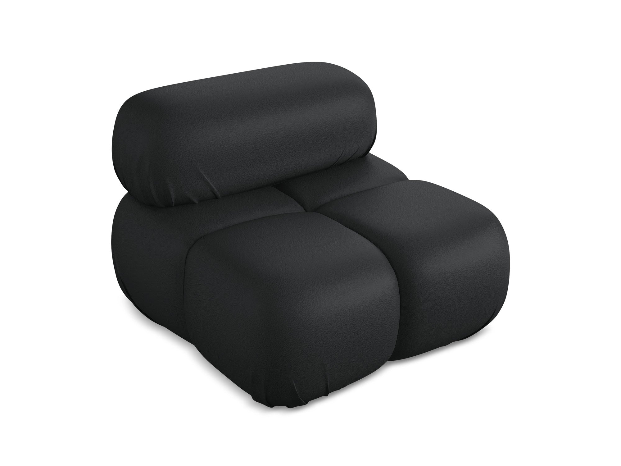 Armchair / module LOKUA black eco-leather