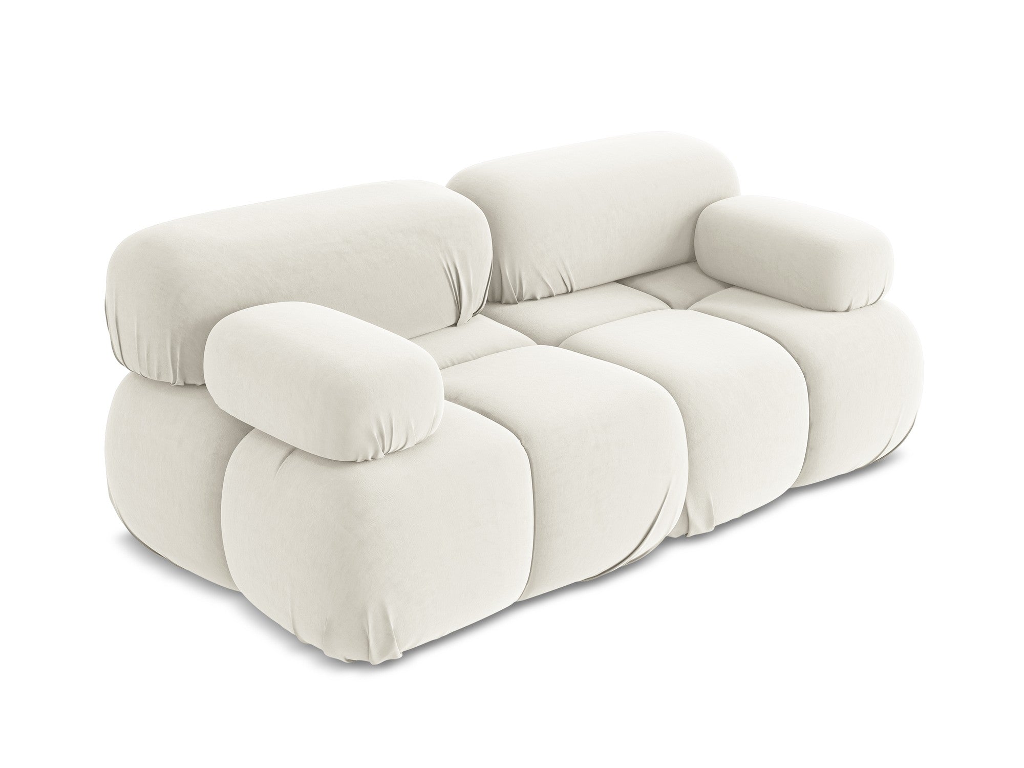 Velvet modular sofa for 2 people LOKUA light beige