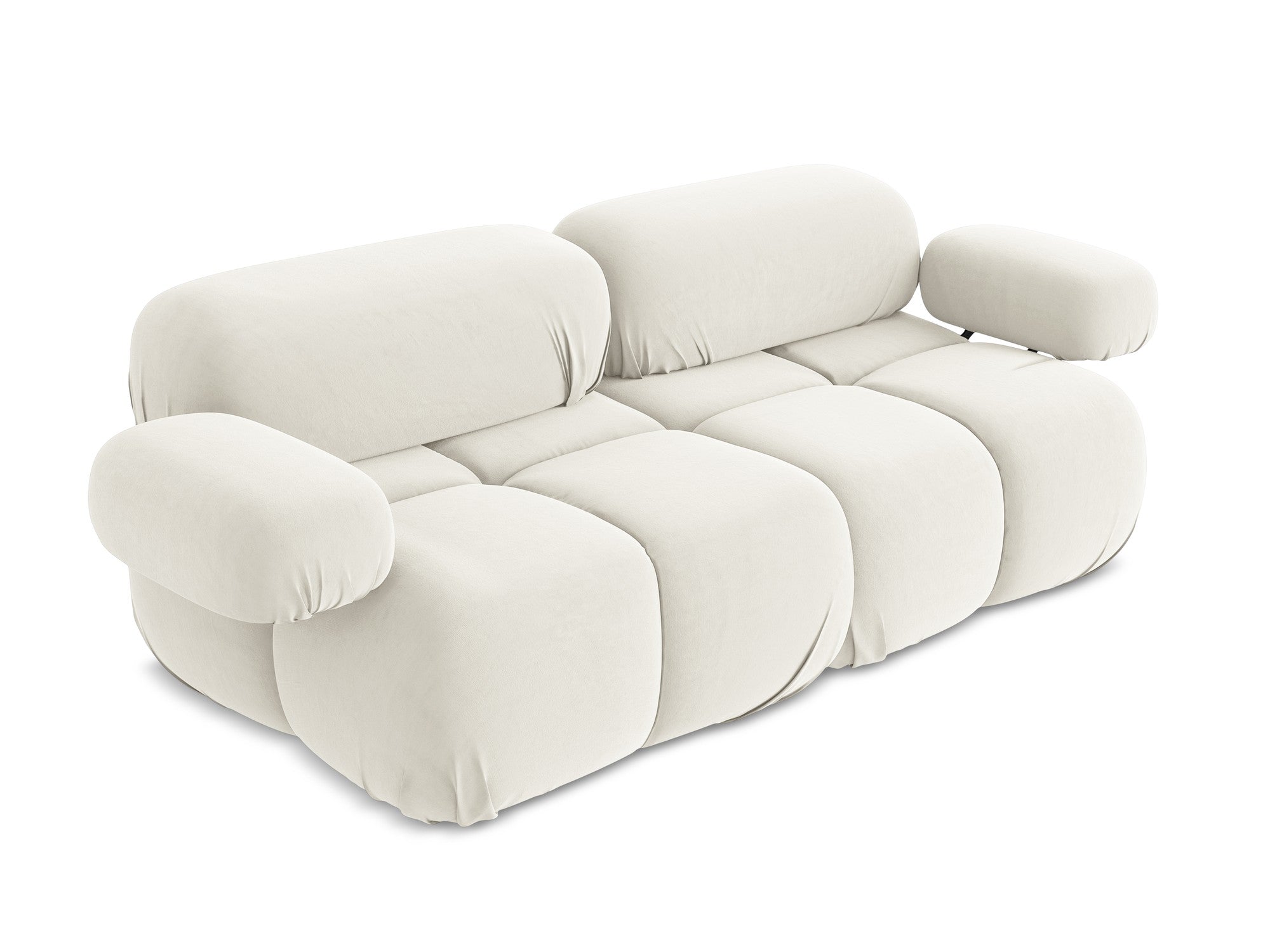Velvet modular sofa for 2 people LOKUA light beige