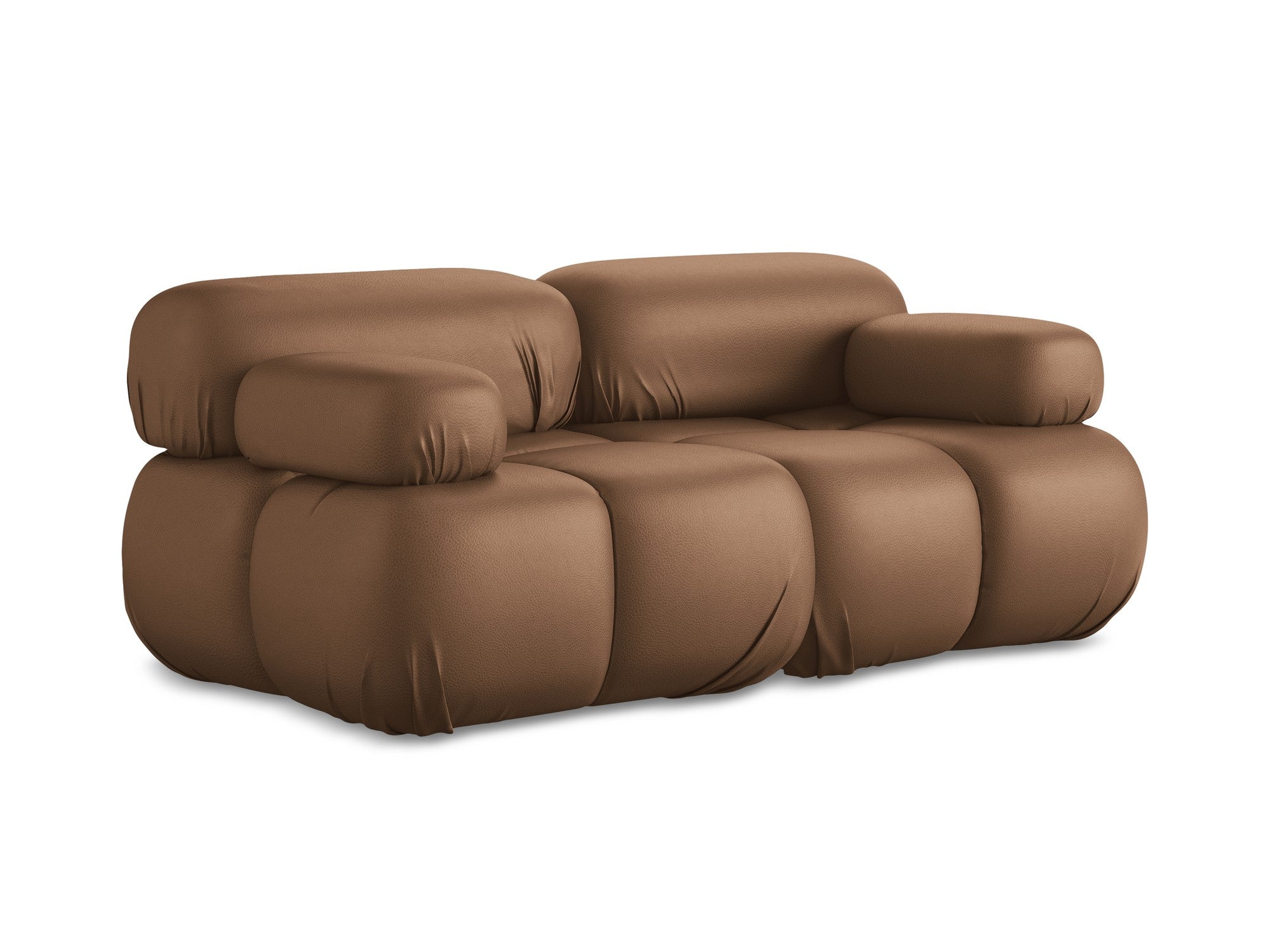 Modular 2-Seater Sofa LOKUA in Chocolate Eco-Leather