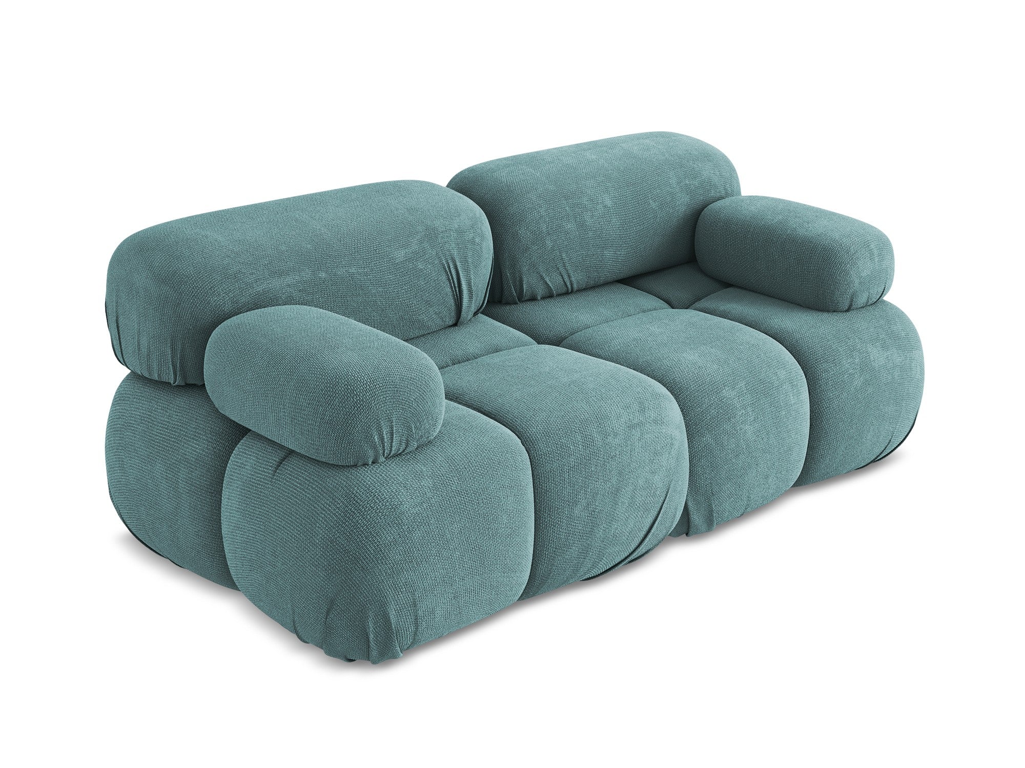 Modulares 2-Sitzer-Sofa LOKUA in jeansblauem Chenille