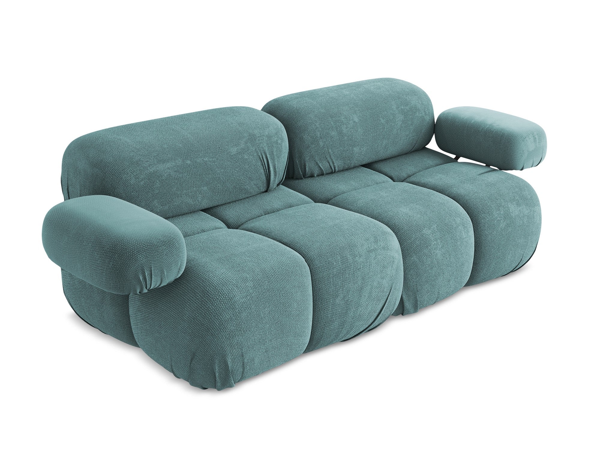 Modulares 2-Sitzer-Sofa LOKUA in jeansblauem Chenille