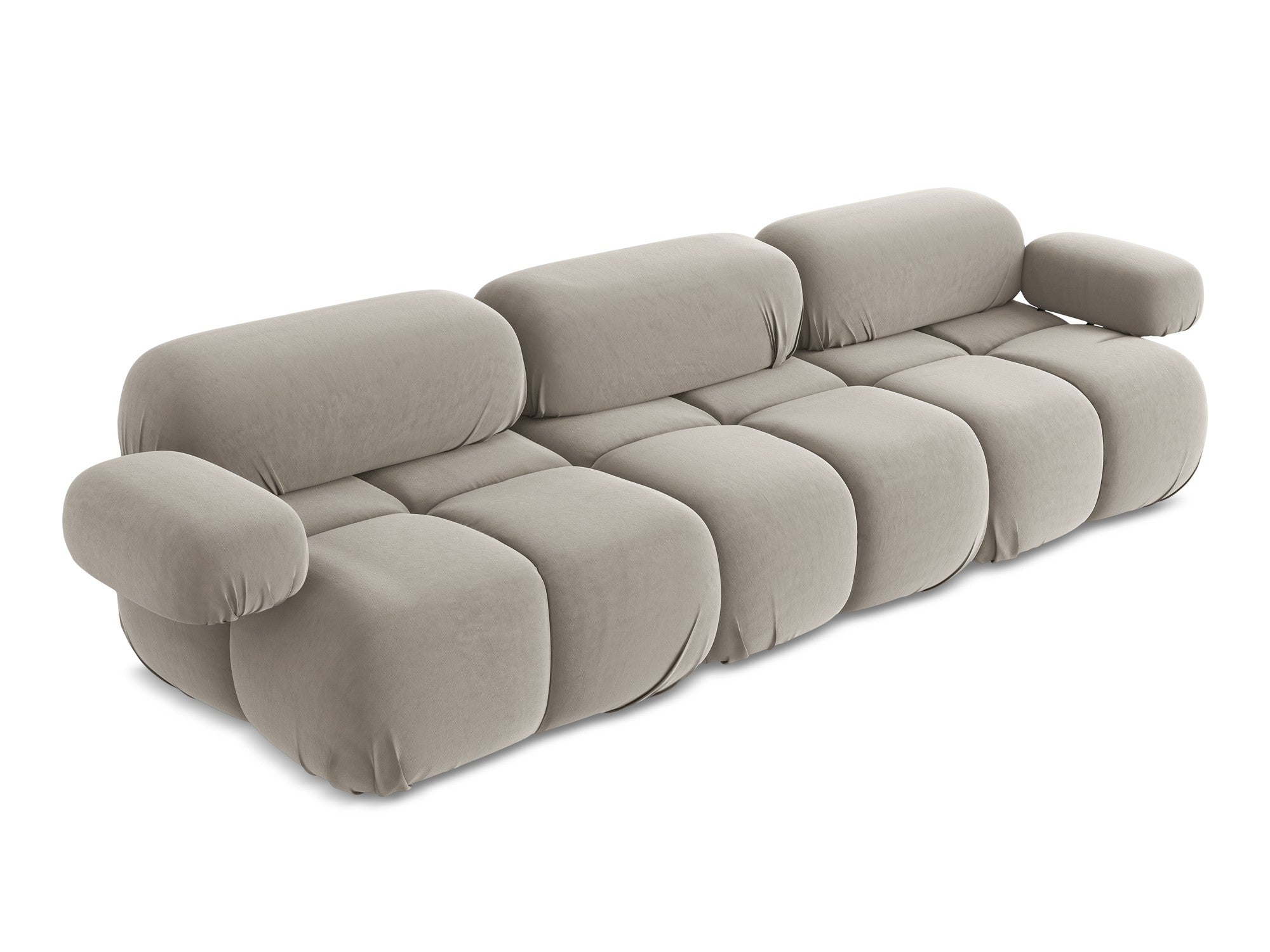 Taupe Velvet Modular Sofa for 3 People LOKUA