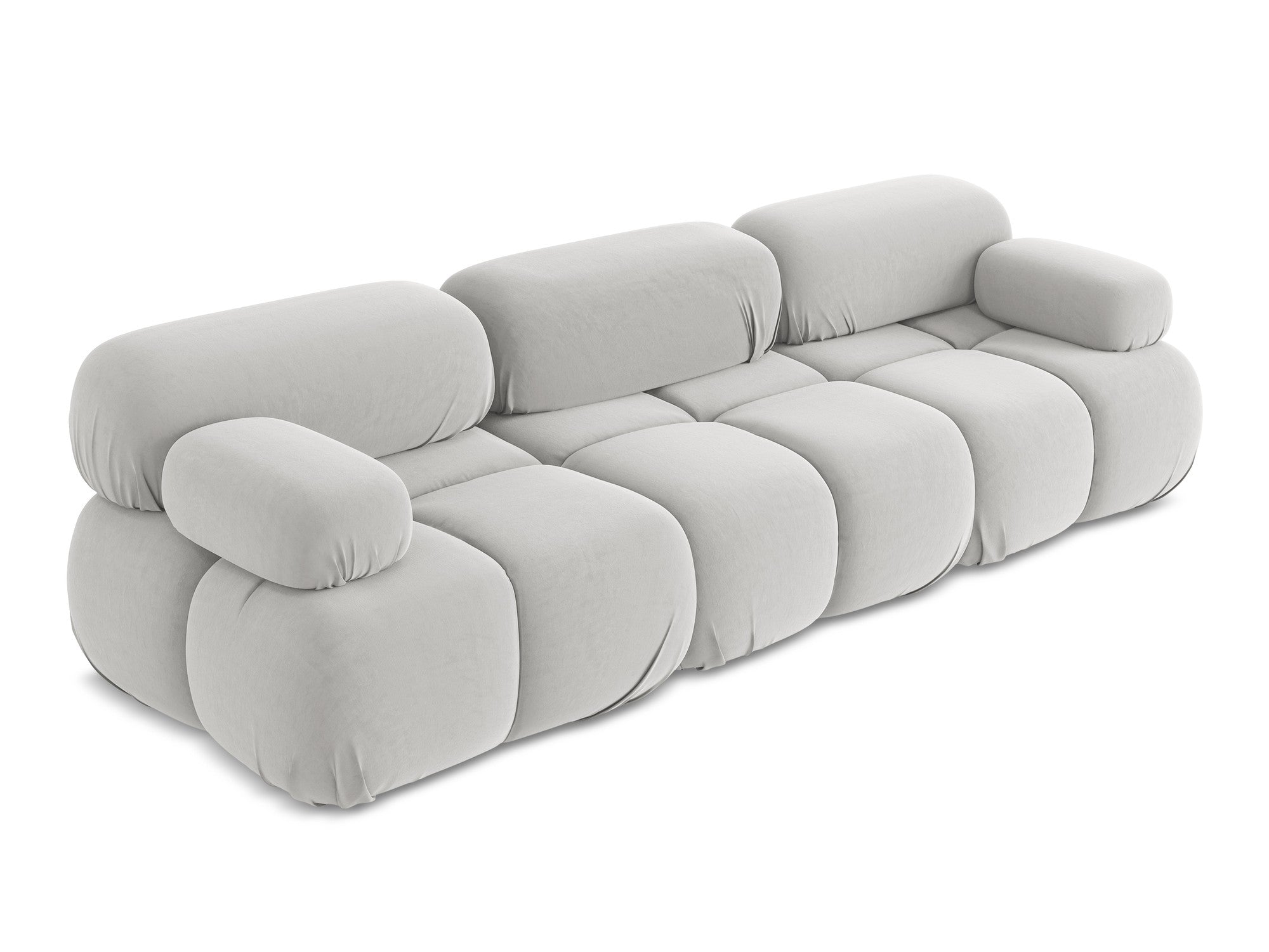 Silver velvet modular sofa for 3 people LOKUA