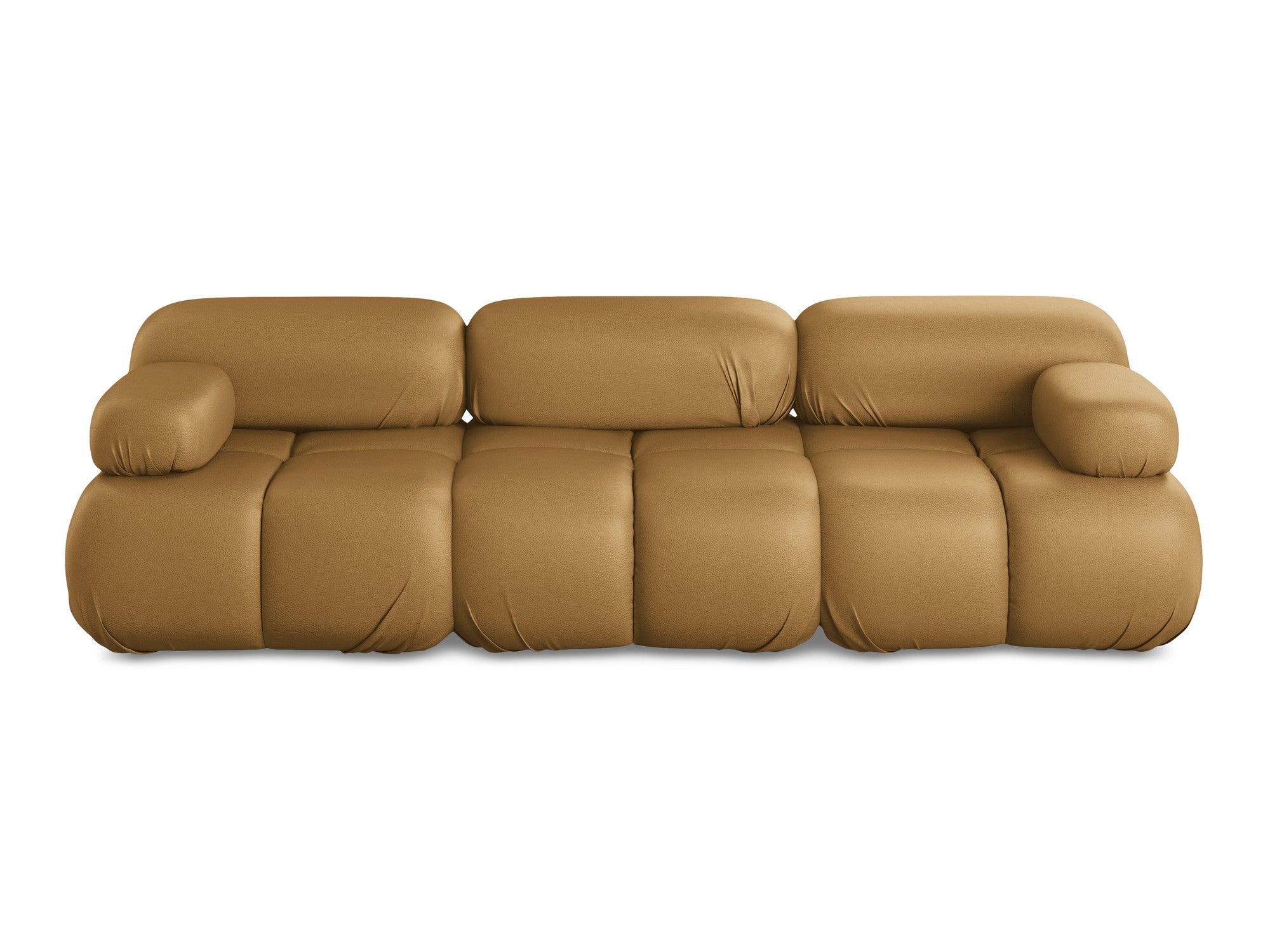 3-seater modular sofa LOKUA in caramel eco-leather